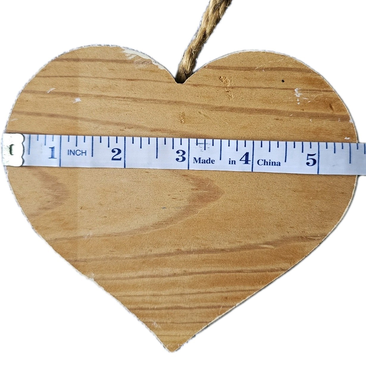 VTG Hand Painted Wooden Heart Sign Floral Cottagecore Farmhouse Wall Decor 6 In