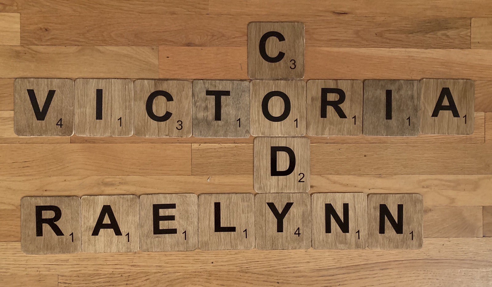PERSONALIZED HAND CUT LARGE WALL ART SCRABBLE TILES – FINISHED WOOD 4in x 4in