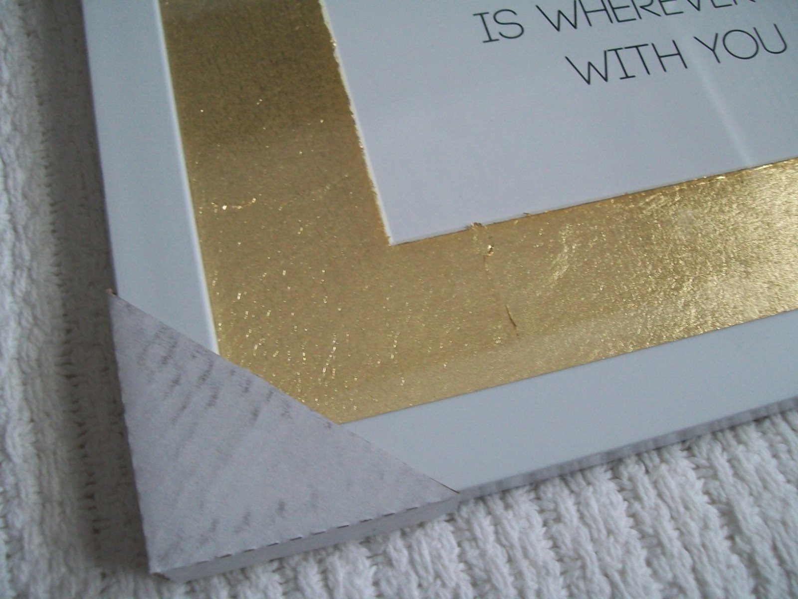 Art White Gold Home Is Wherever I’m With You Logo Colorblocked Matted 11 x 11