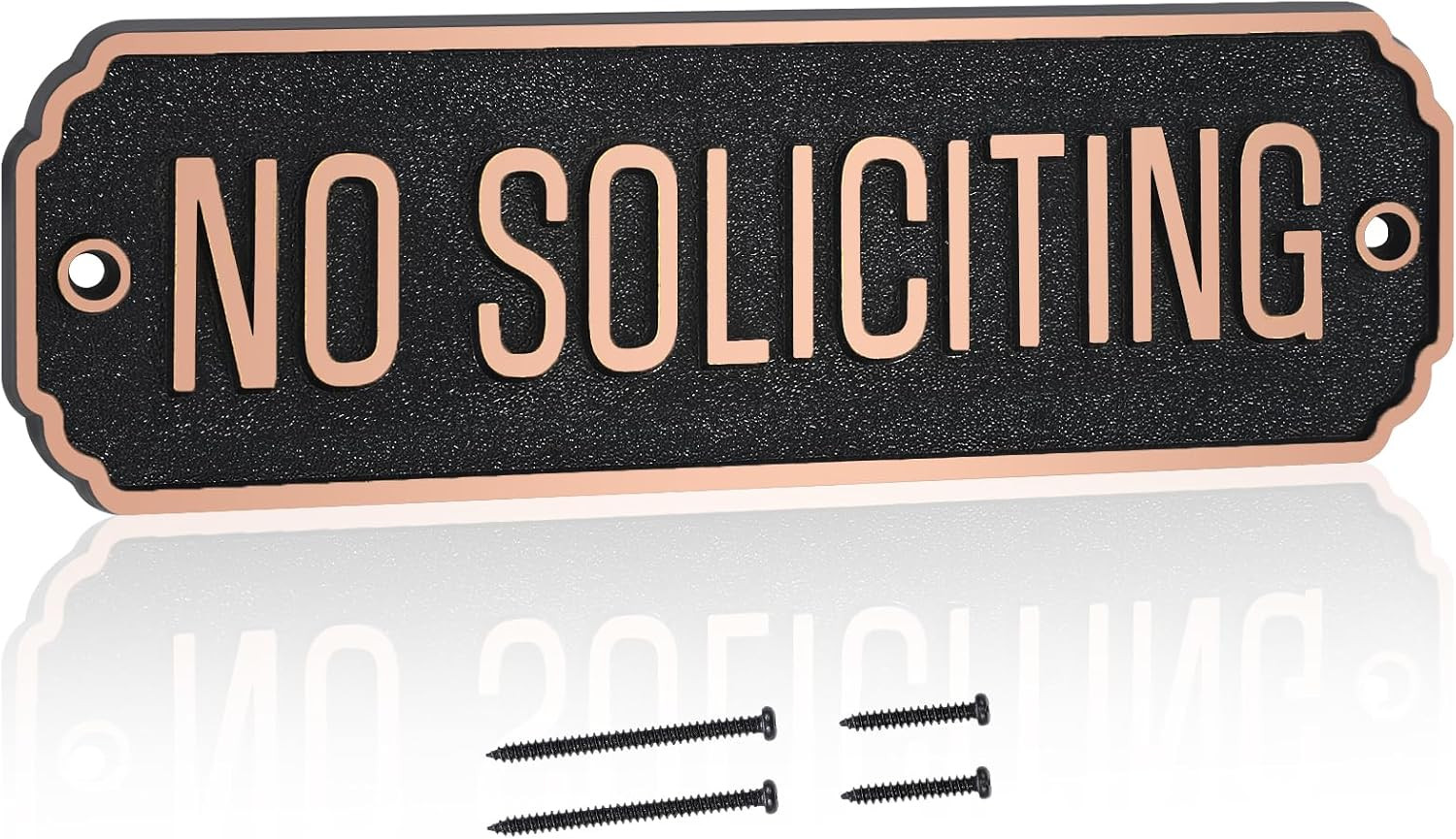 Brass No Soliciting Sign 1.5″ X 5″ No Soliciting Door Sign Thank You Solid Brass