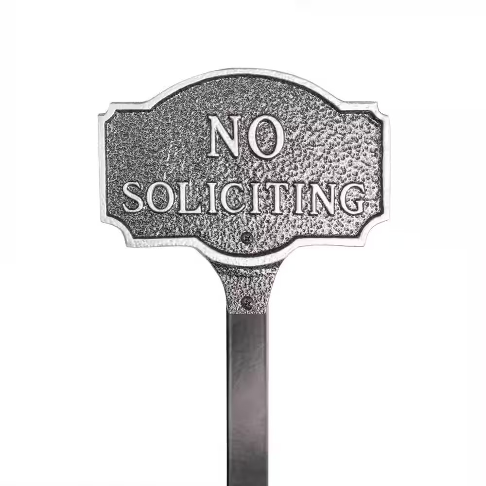 10 In. X 15 In. Standard Montague No Soliciting Statement Plaque Sign with Lawn