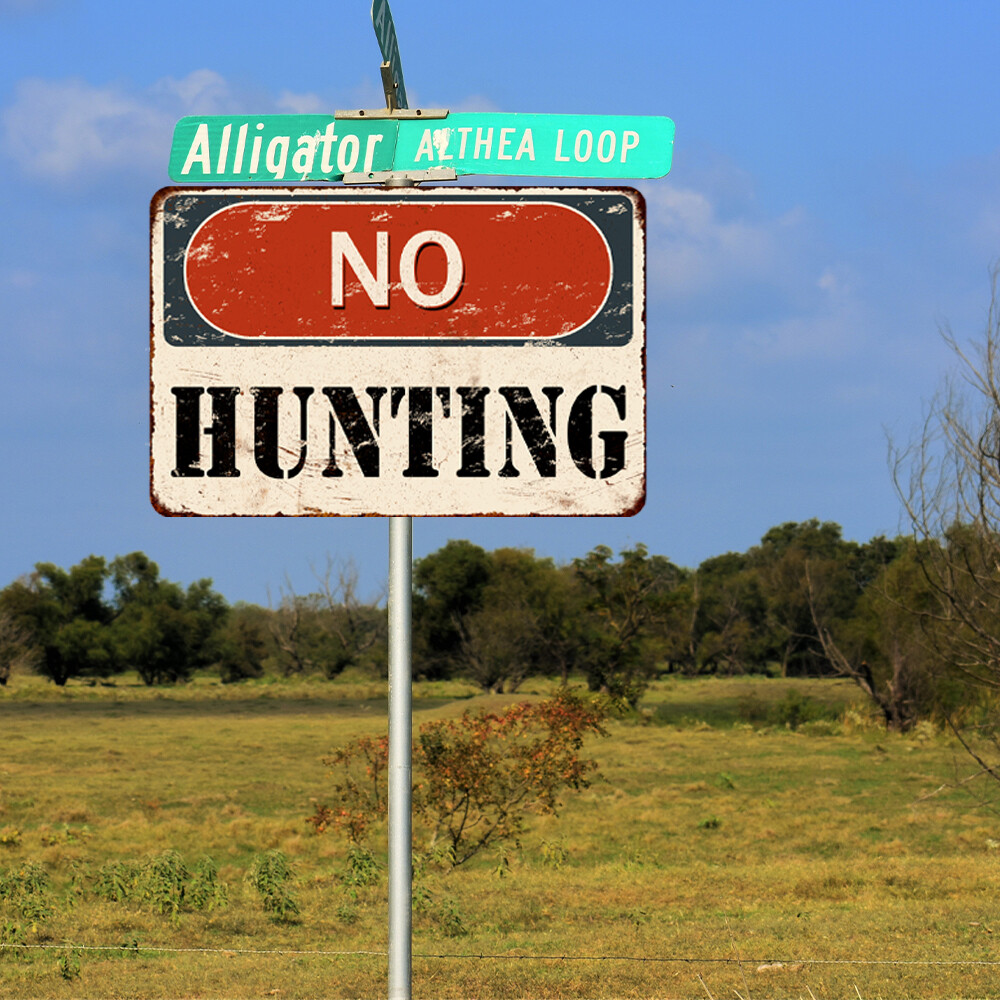 No Hunting Sign Vintage Look Retro Reproduction Private Property 108120067051