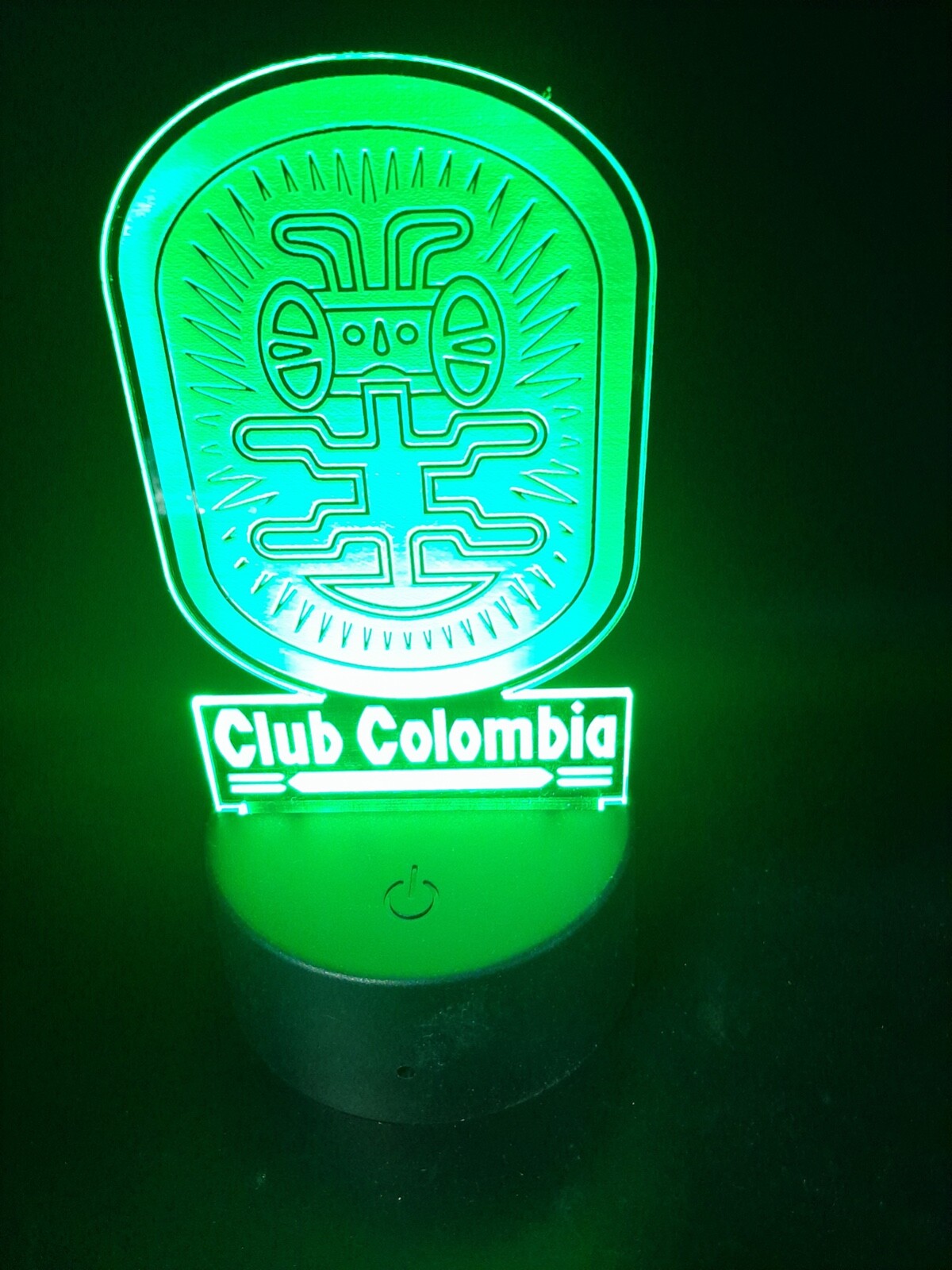 Edge Lit Tabletop Sign, Multi-Colored LED, LaserEtch, Club Colombia Beer Cerveza