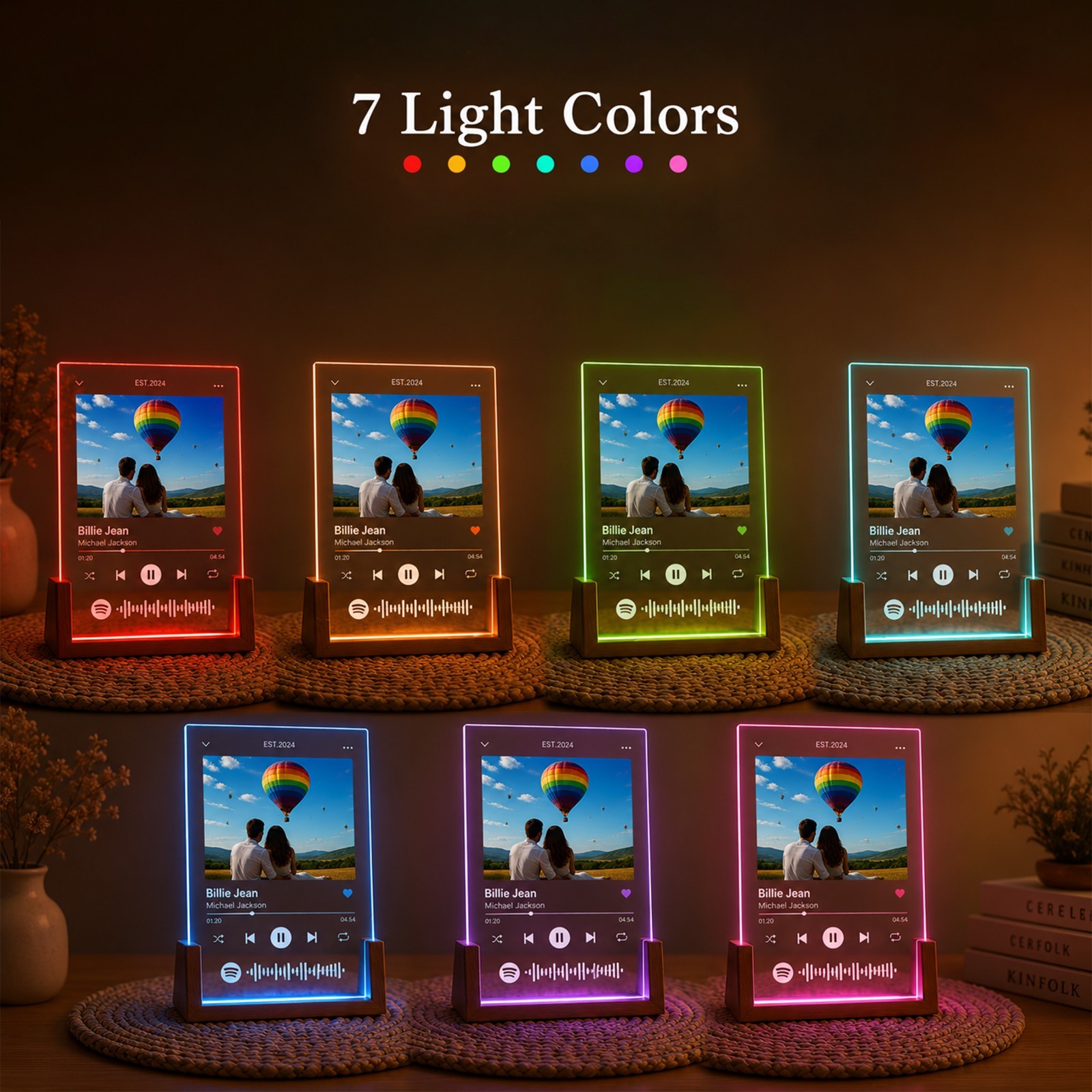 Personalized Spotify Song Plaque Custom Photo LED Night Light Music Gift
