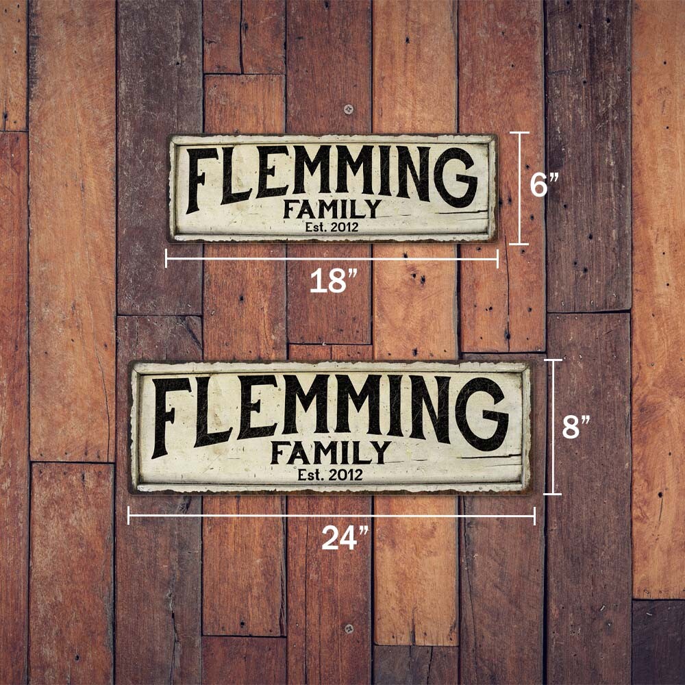 Personalized Family Name Established Date Rustic Style Decor 106180102004