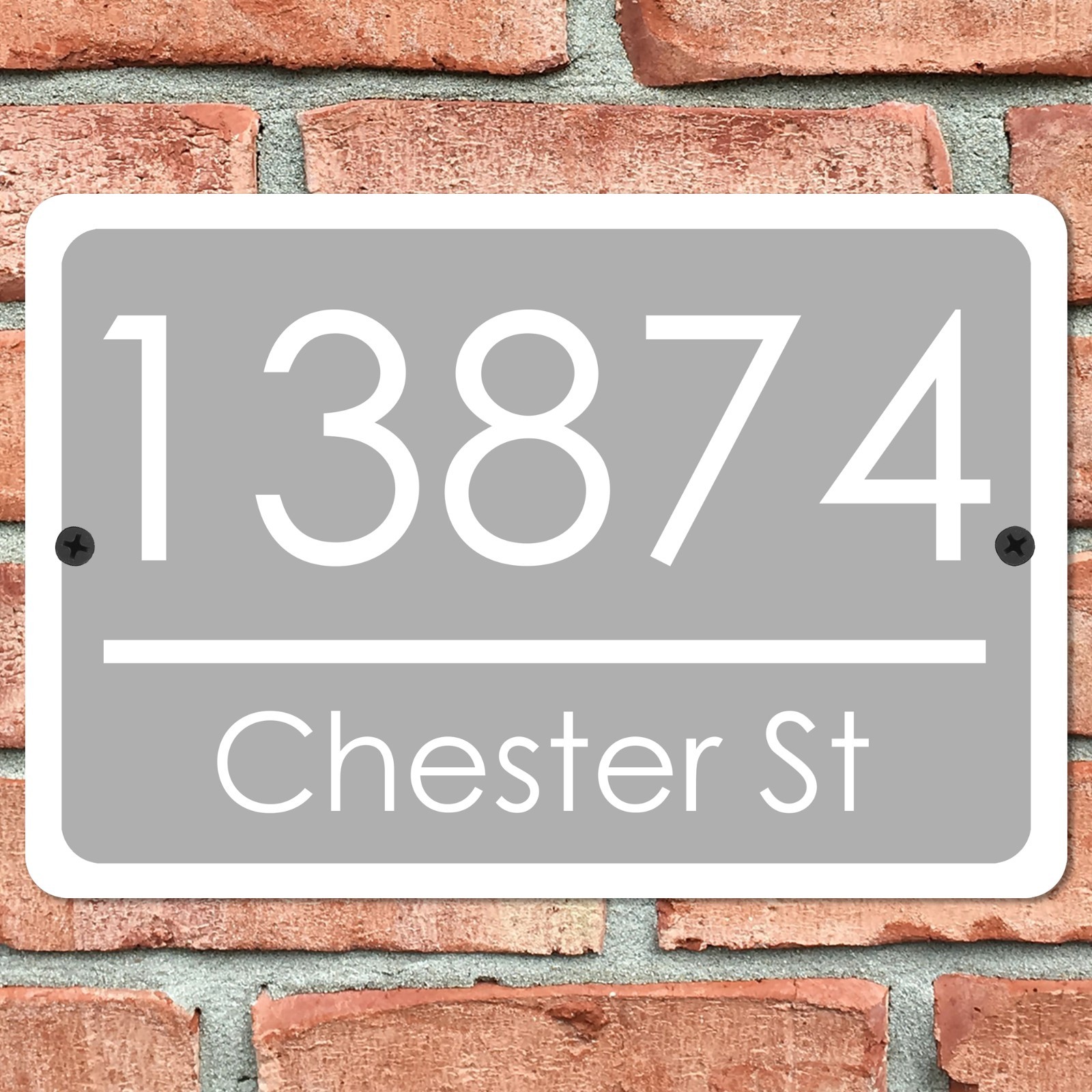 Customized Home Address Sign Aluminum 12″ x 8″ Personalized House Number Plaque