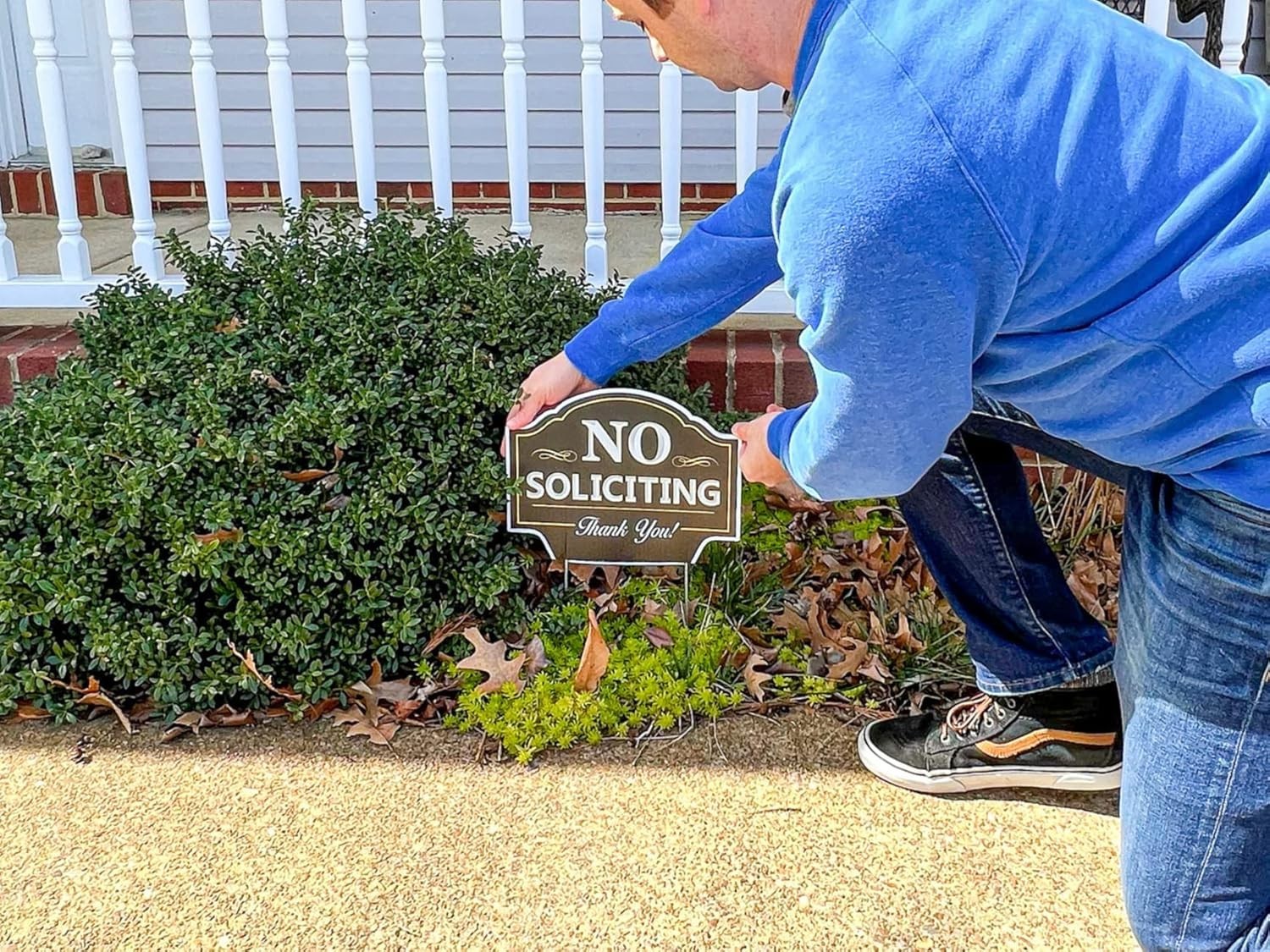 11.5″x9″ Coroplast No Soliciting Sign – Modern Design for Front Door Protection