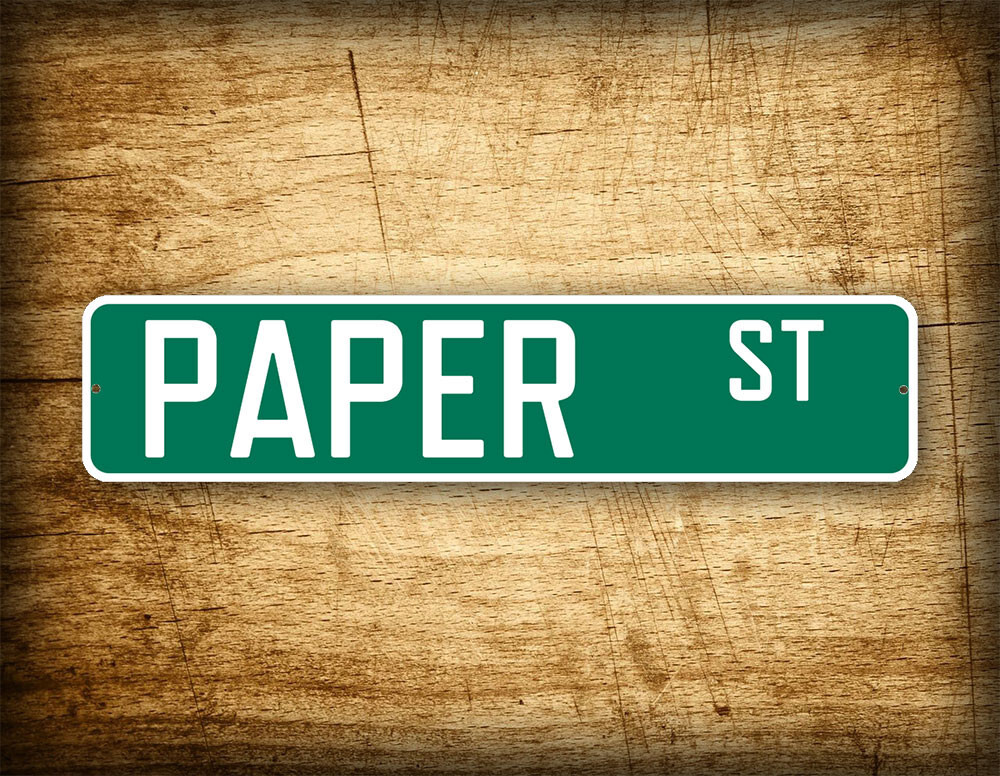 Fight Club Movie Prop 4″x18″ Green Street Sign “Paper St” Novelty Road Sign