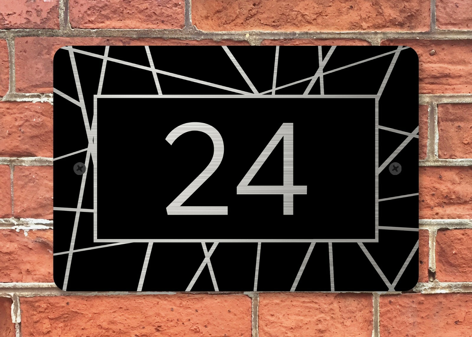 Customized Home Address Plaque Metal 12″ x 8″ Gold or Silver Number House Sign