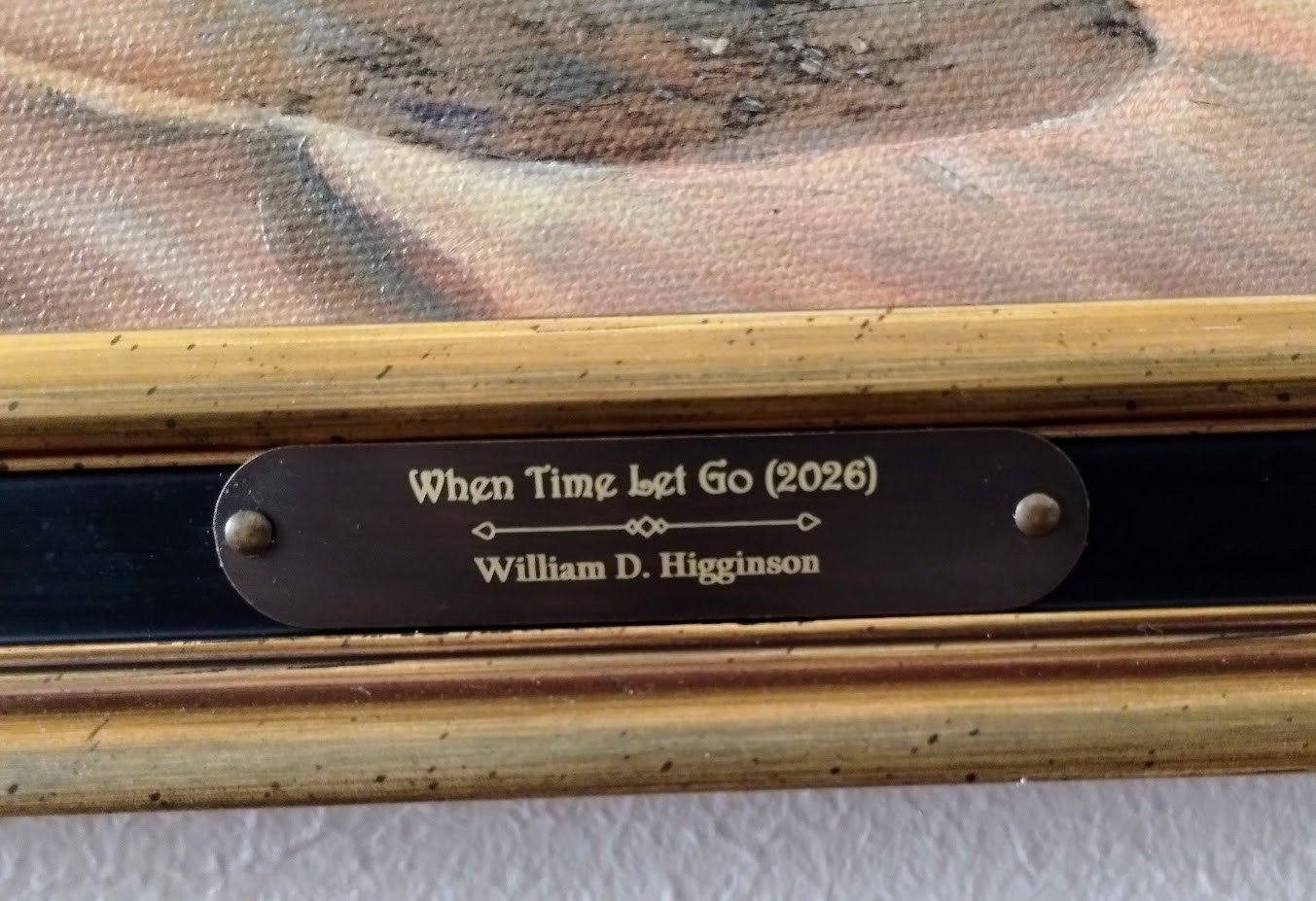 Custom engraved nameplate/plaque – shiny or aged brass, for art, trophy, office