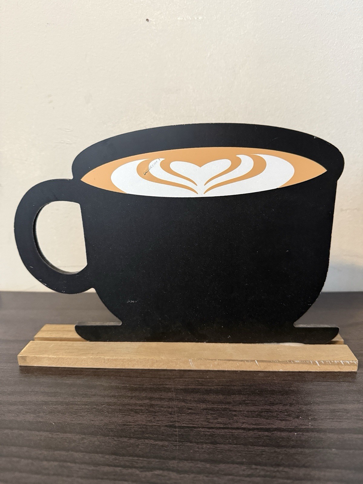 Chalkboard Café Latte Sign Coffee Bar Mug Decor Farmhouse Kitchen Eclectic 7×10