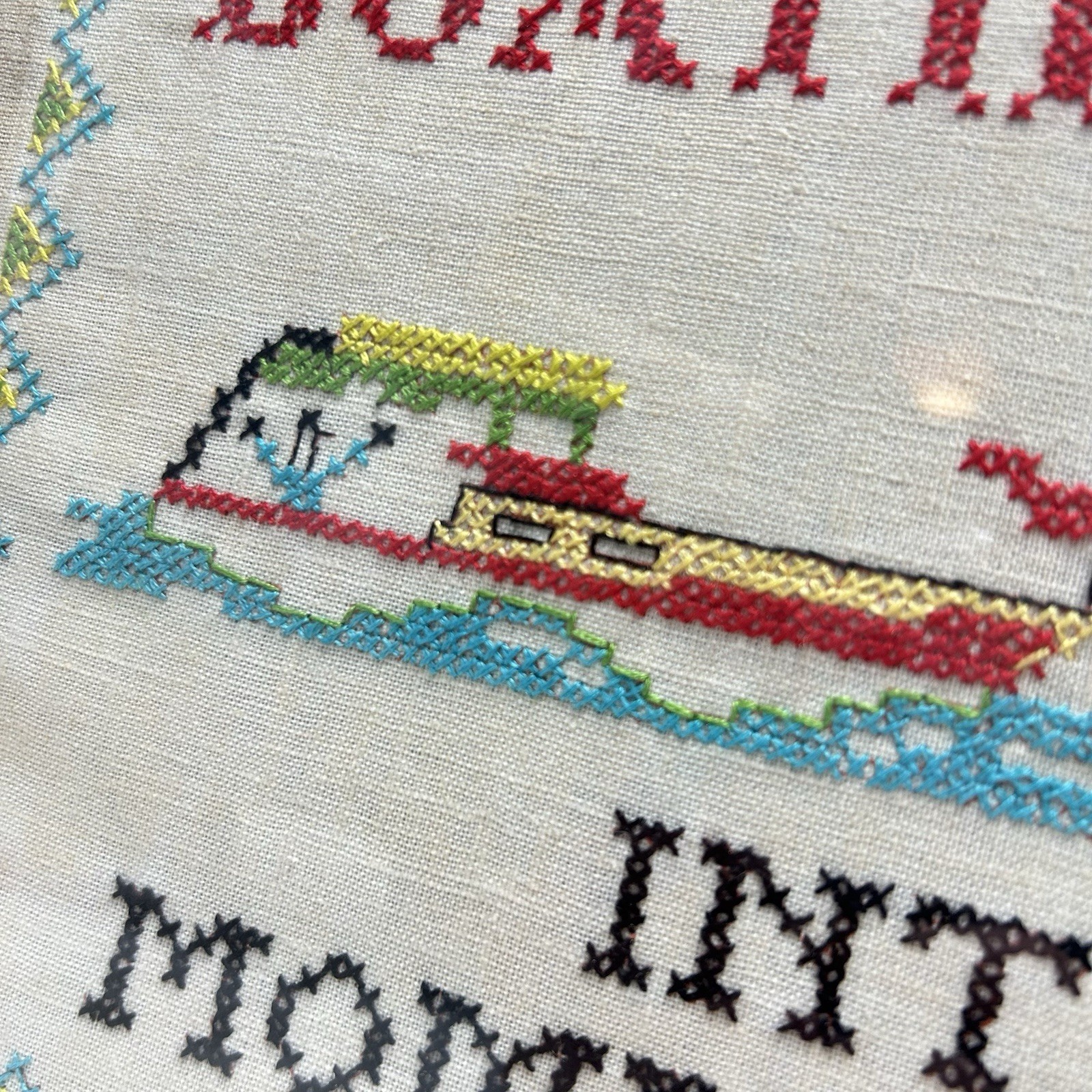 Boating Is Hours Of Pleasure Cross Stitch Framed Glass Wall Art Funny Sign