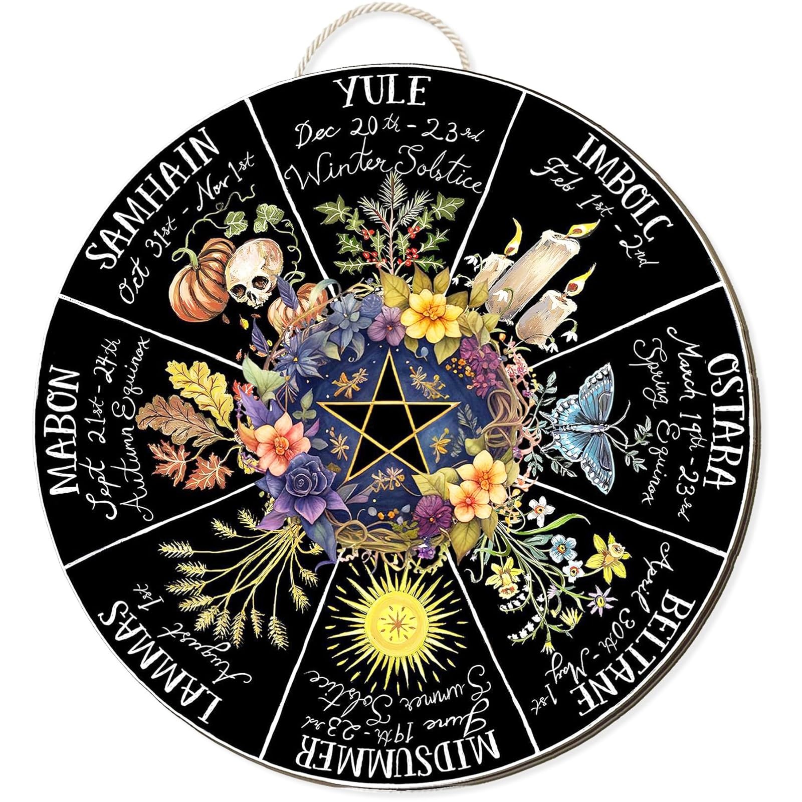 “12Inch Wheel of the Year Wall Hanging for Pagan & Wiccan Celebrations”