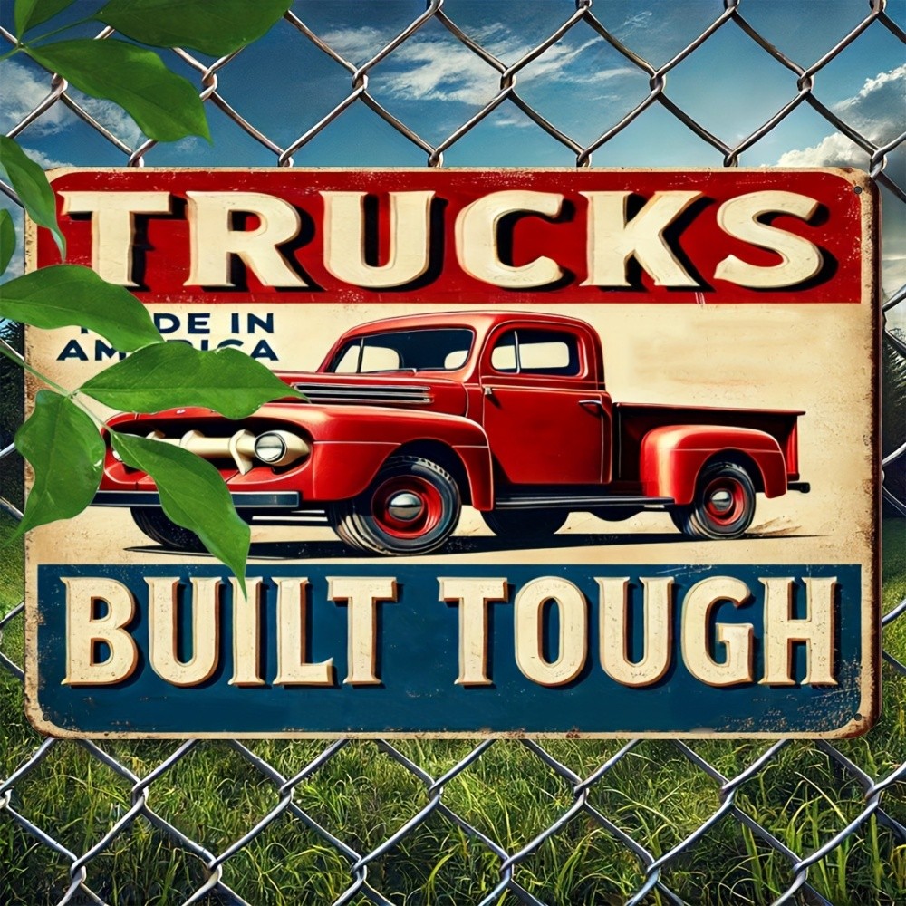 Retro Wall Art Aluminum Sign Rugged Truck Flat Piece 8×12 Inches