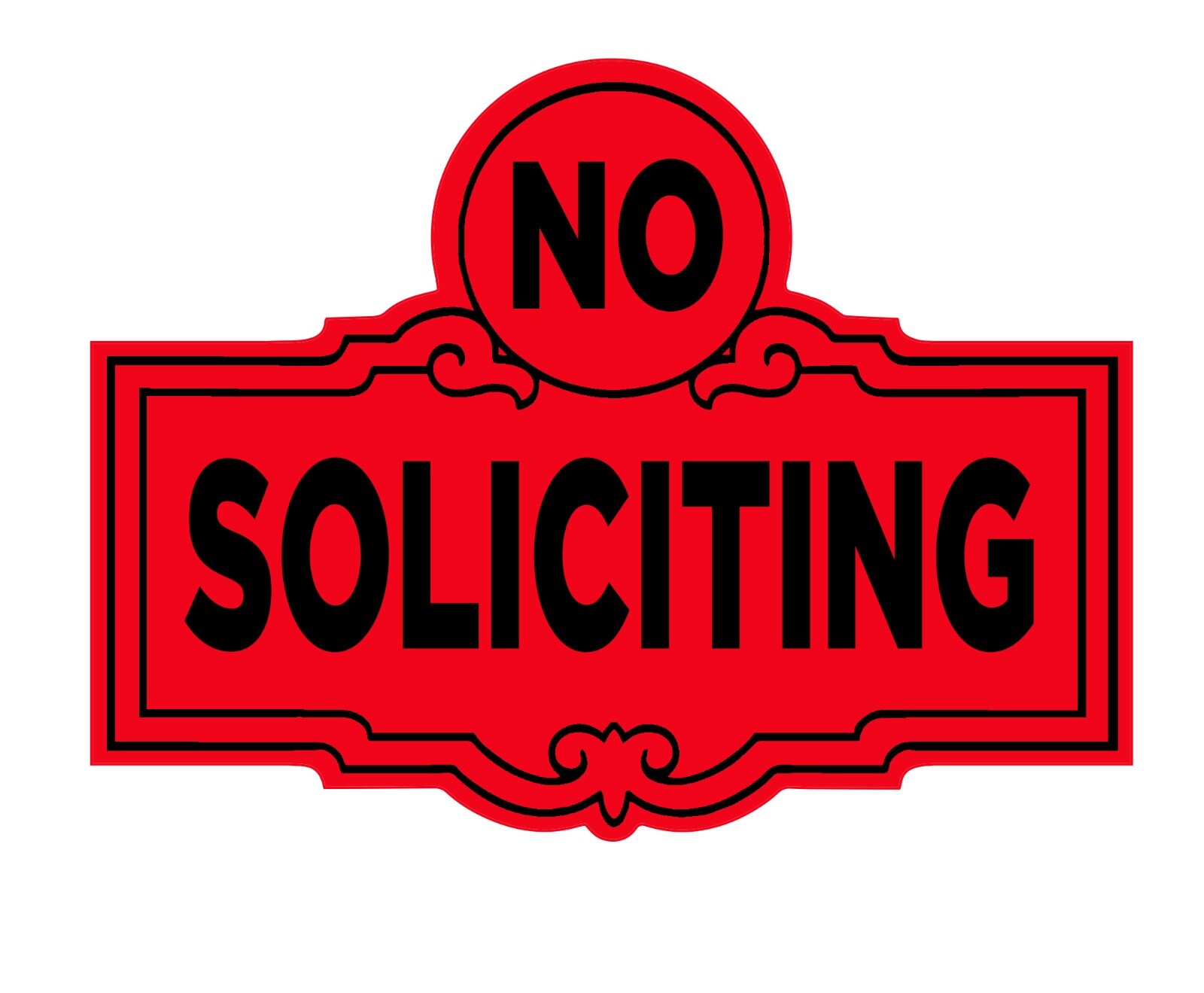 Designer No Soliciting Sign 3″ x 4″