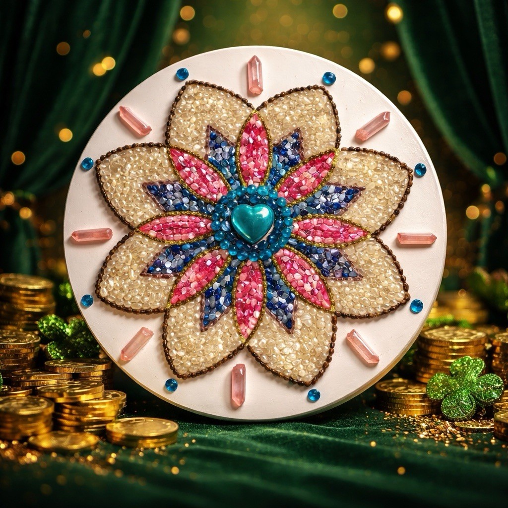 A Handmade Floral Mosaic Decorative Plaque Wall Hanging Home Decor Gift Item