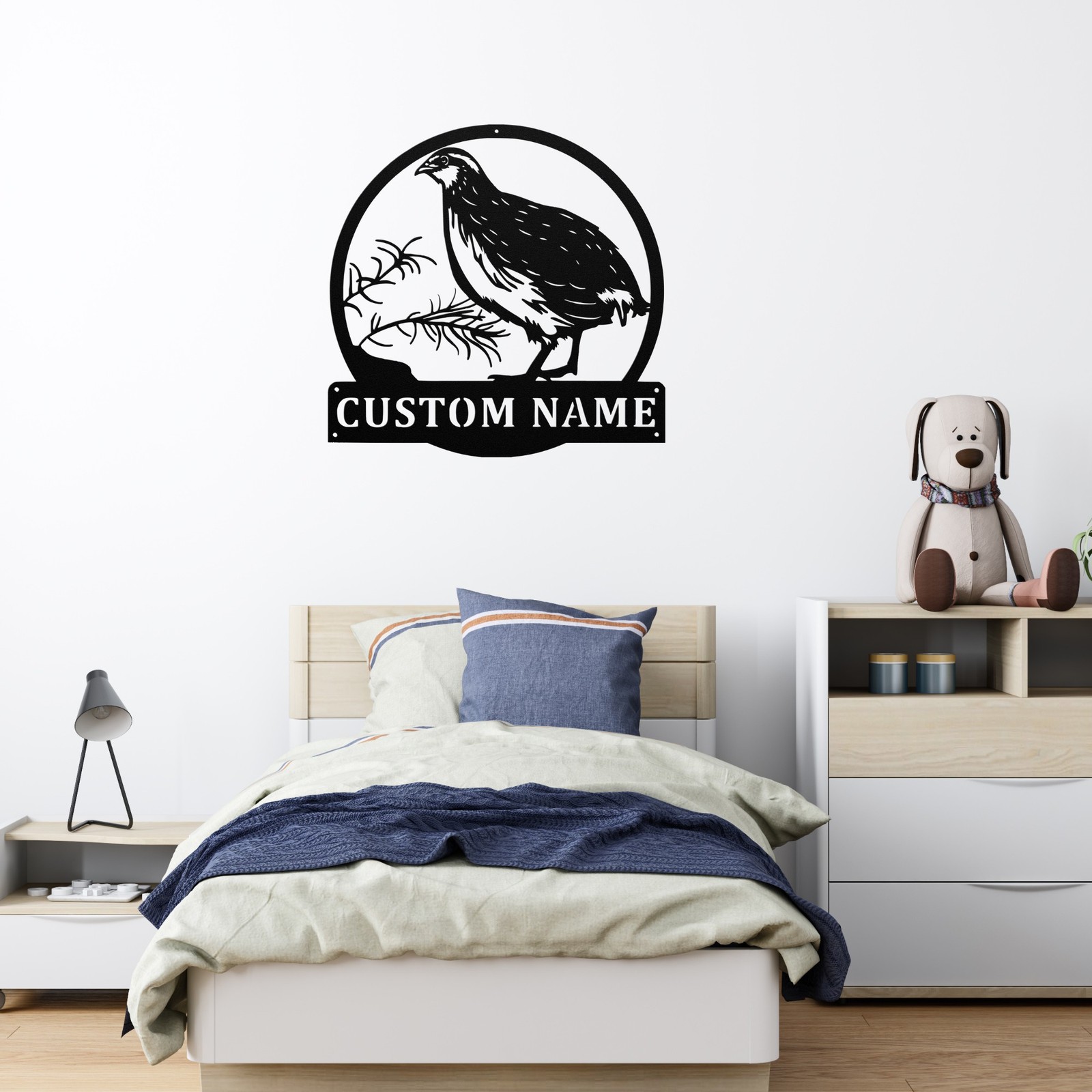 Personalized Quail Bird Metal Sign Custom Wildlife Decor Gift for Bird Lovers