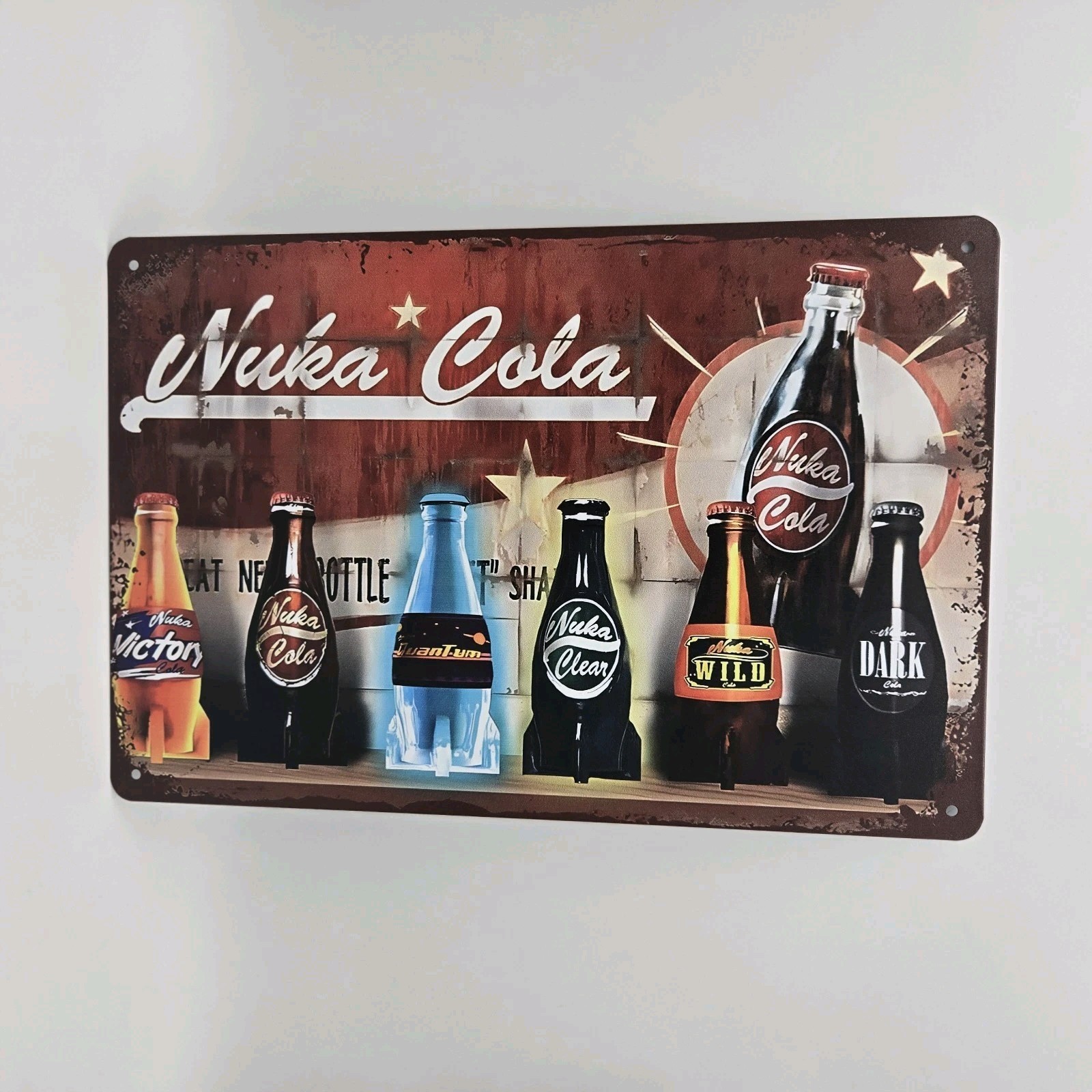 Nuka Cola Tin Metal Sign Poster Vintage Rustic Look Fallout Video Game Gamer Art