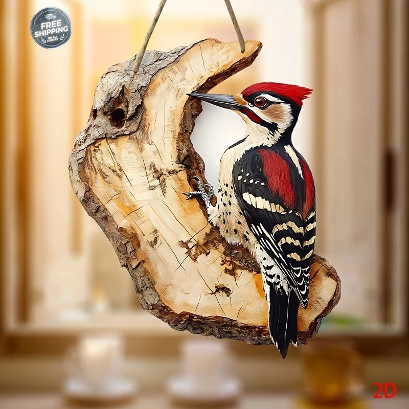 1/2pcs Vintage Wooden Bird Wall Sign Farmhouse Garden Porch Home Decor 8in