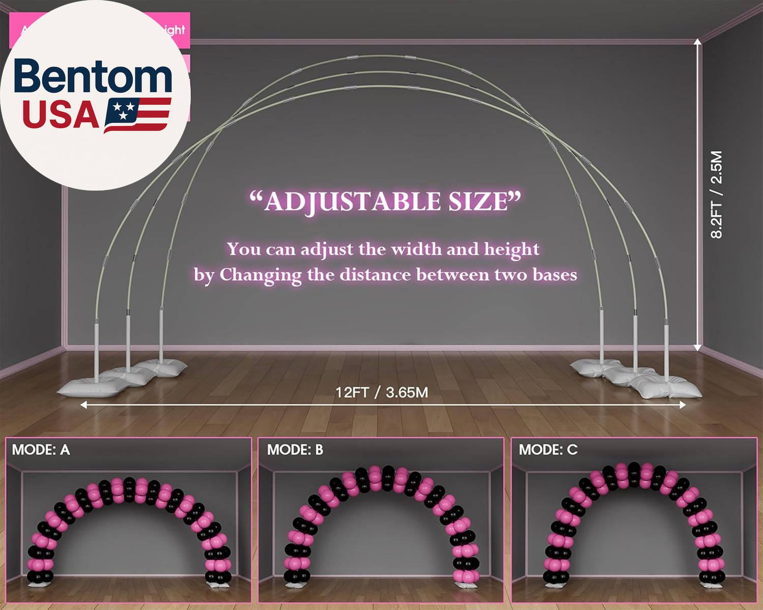 21Ft Balloon Arch Stand Kit, Free Combination in Width and Height (E.G. 10Ft X 7