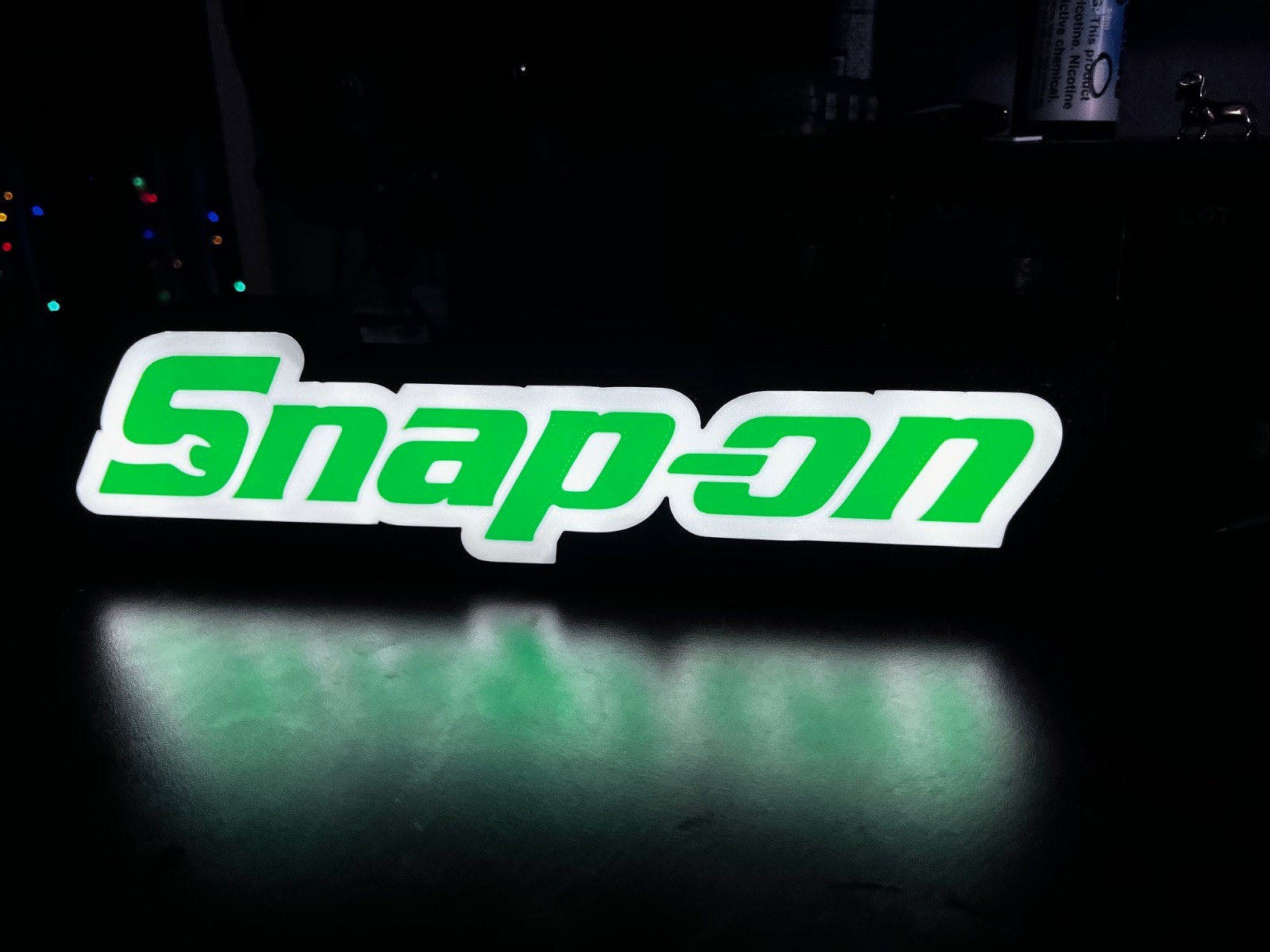 Snap-on Logo LED Back lit Light Box Sign Garage Shop Man Cave Decor 3D printed