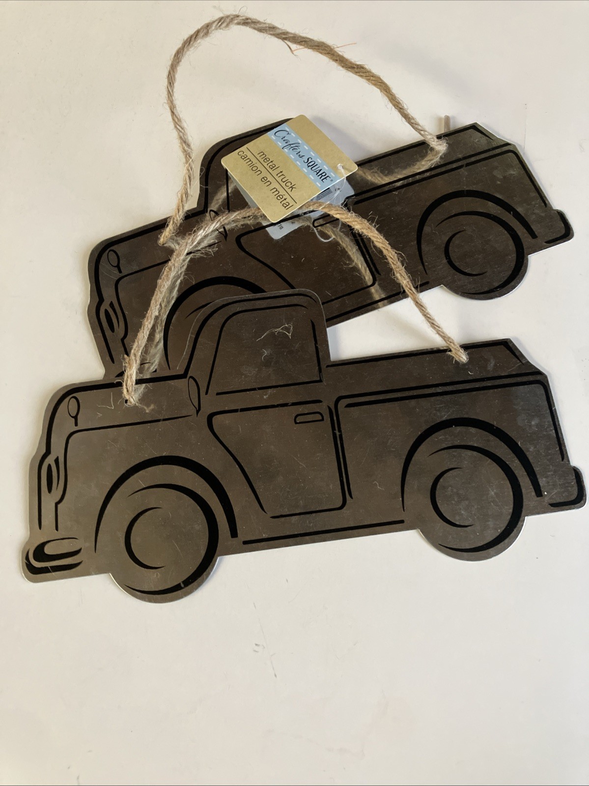 Set/6 New Crafters Square Metal Truck Hanging Wall Sign Old Pickup Decor 9.5in