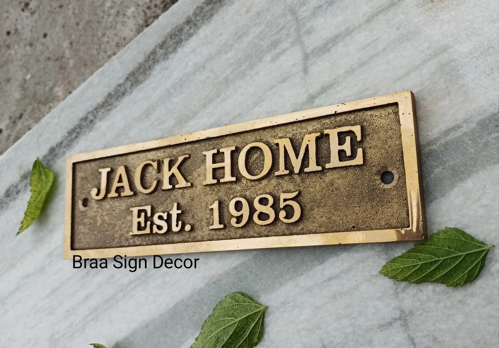 Custom Brass Memorial Plaque Personalized Bench Sign Tree Dedication Marker Gift