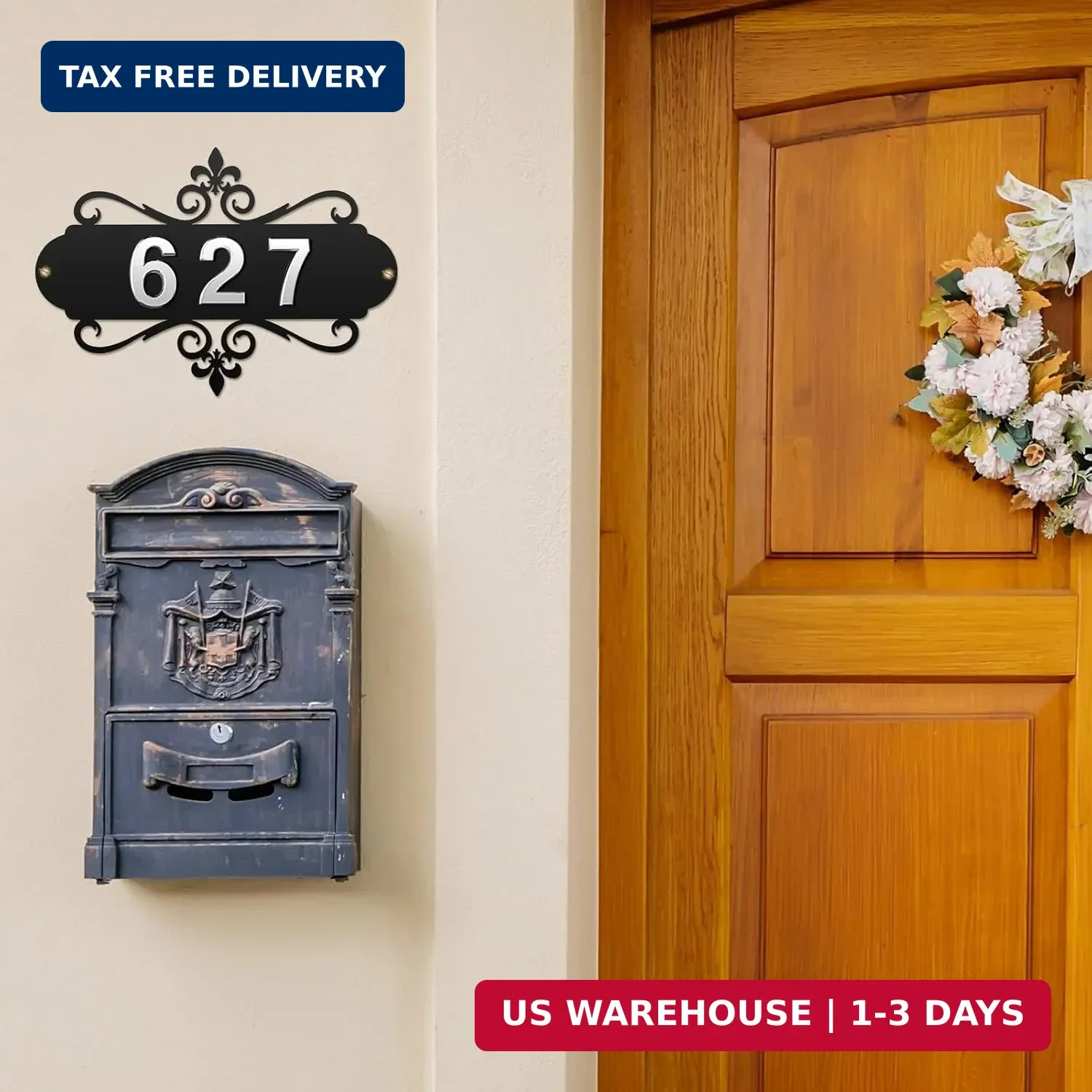 House Address Plaques Metal Address Sign Outside House Number Mailbox Number Sig