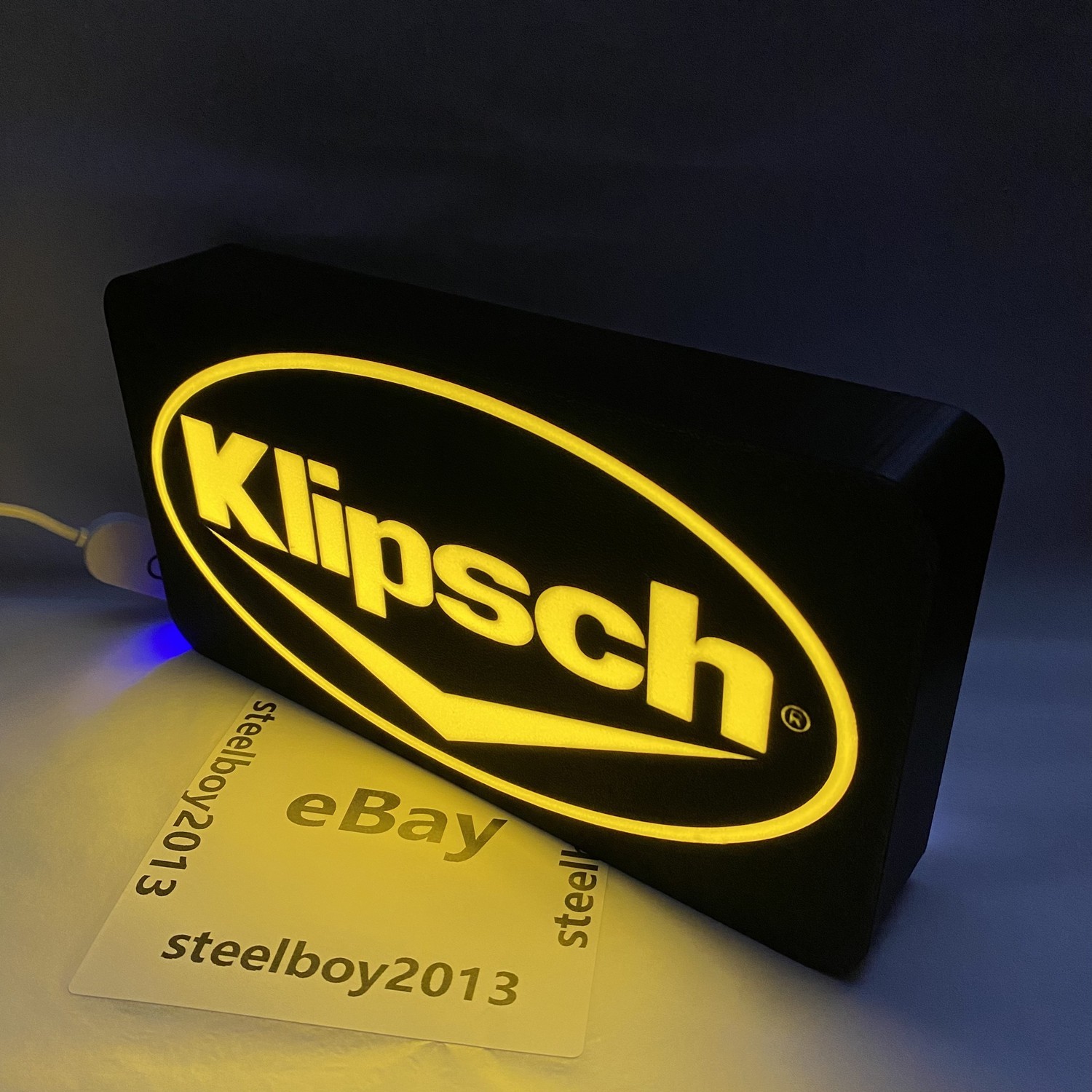 USB LED Lamp Neon Sign 8 Inch Klipsch 3D Printed Light Box Speaker Logo Light-Up