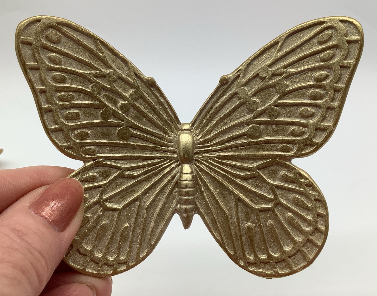 Set Of 8 Vintage Retro Mid Century Plastic Gold Butterfly Wall Hanging Art
