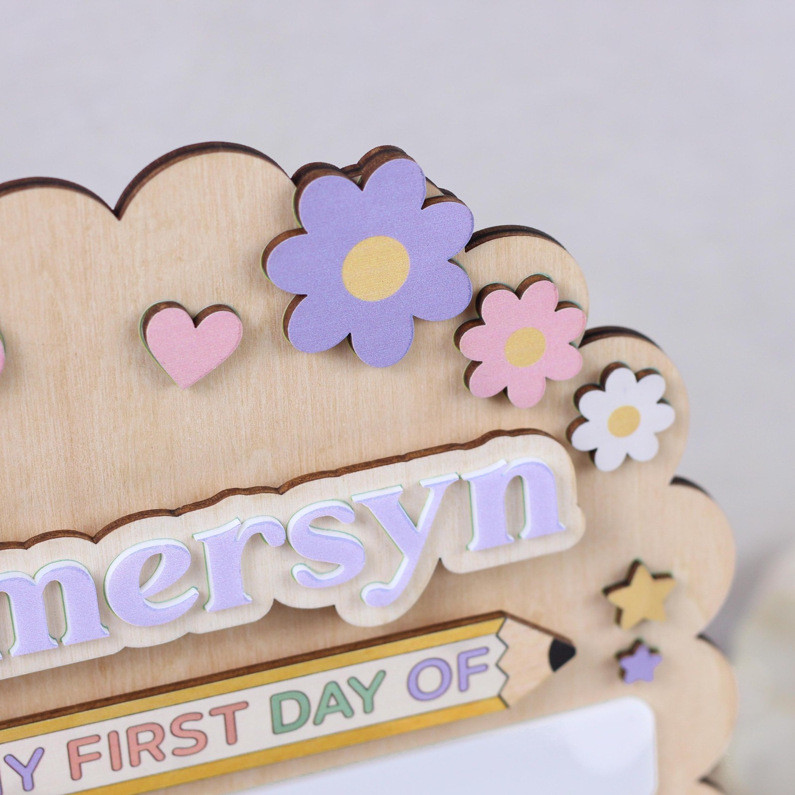 Personalized First & Last Day School Cloud Sign, Reusable Dry Erase Board