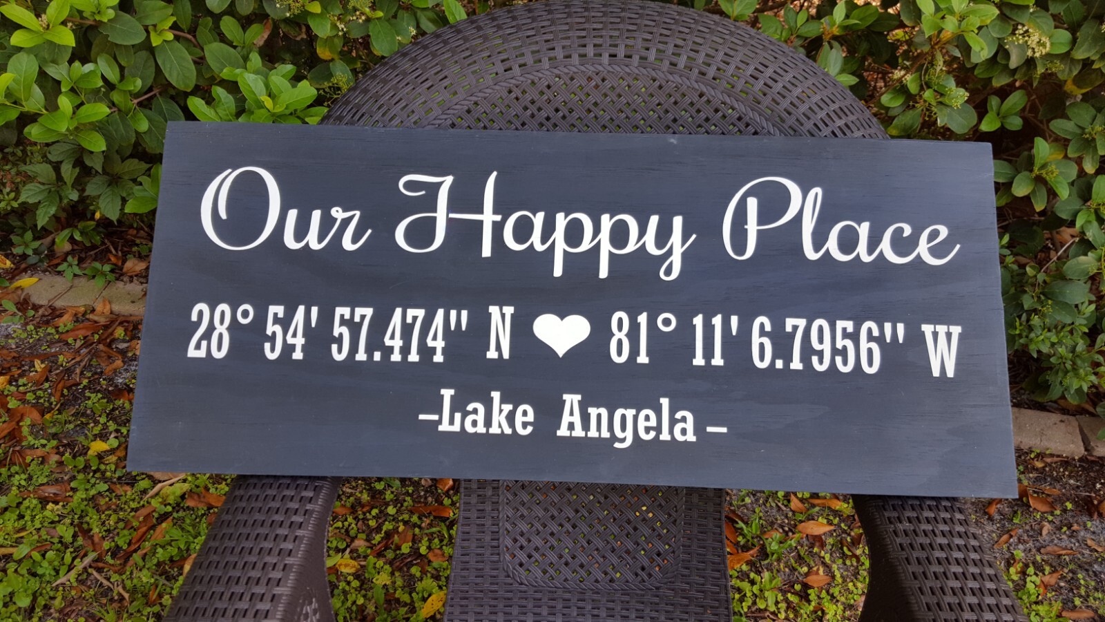 Happy place Wood sign home sign, Rustic wood home decor, hanging home decor.