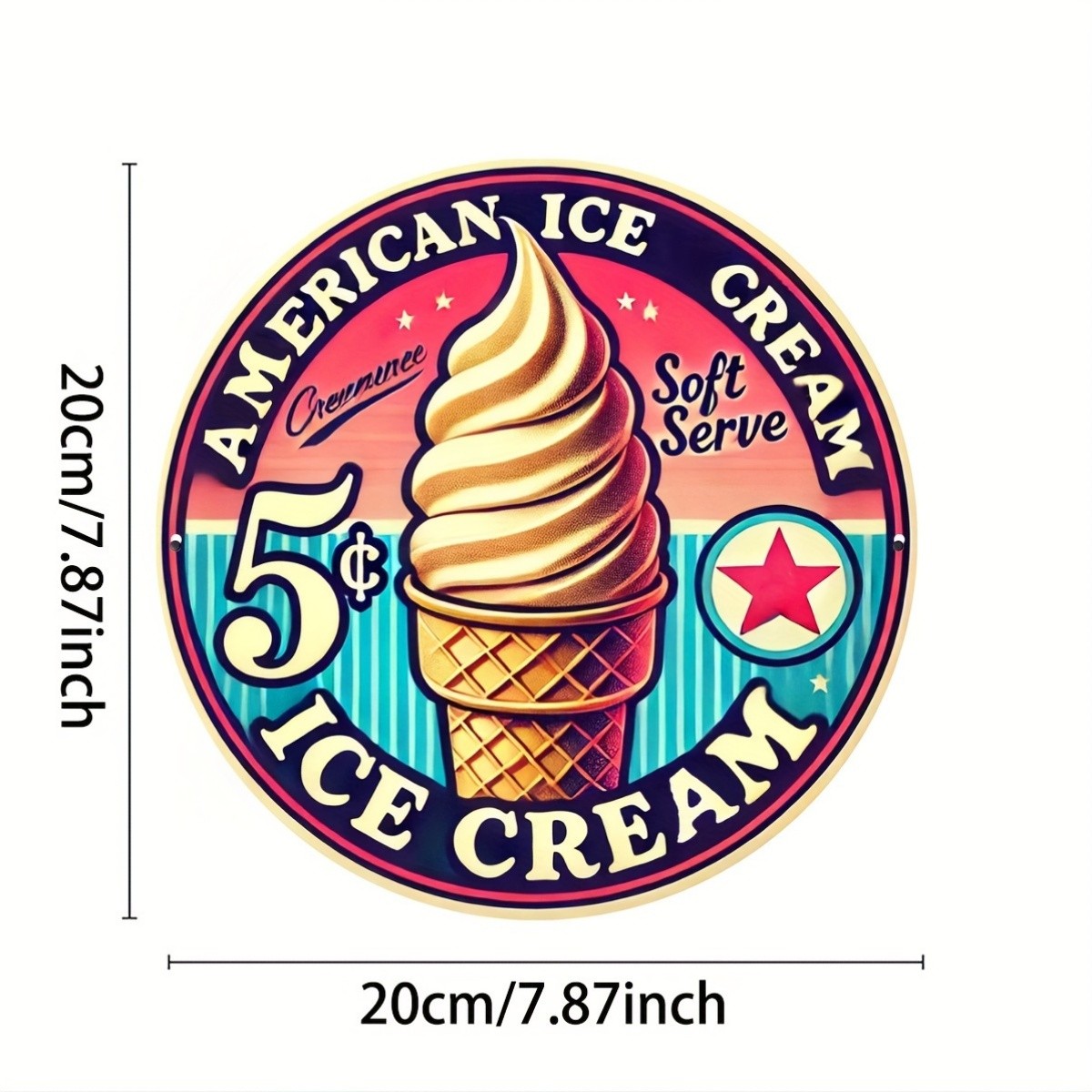 1pc 8 X 8 Inches Tin Metal Signs American Ice Cream – Metal Tin Sign – Unique Wa