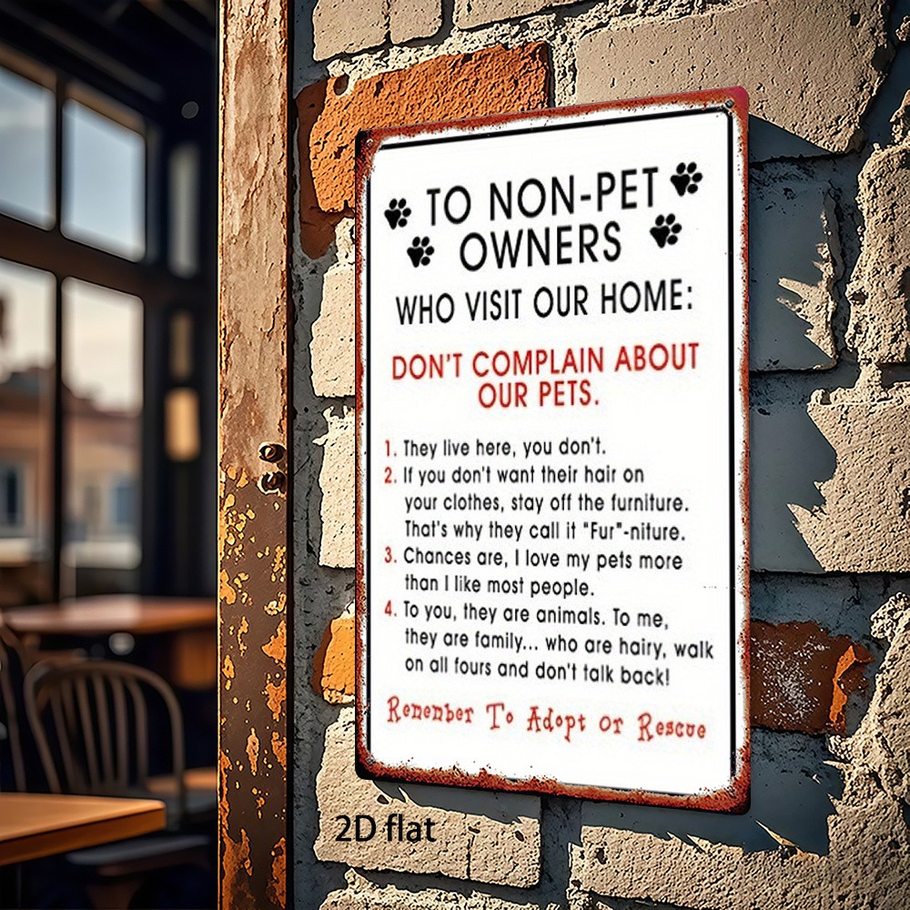 Metal Pet Warning Sign 8×12 Inches Tin Wall Art