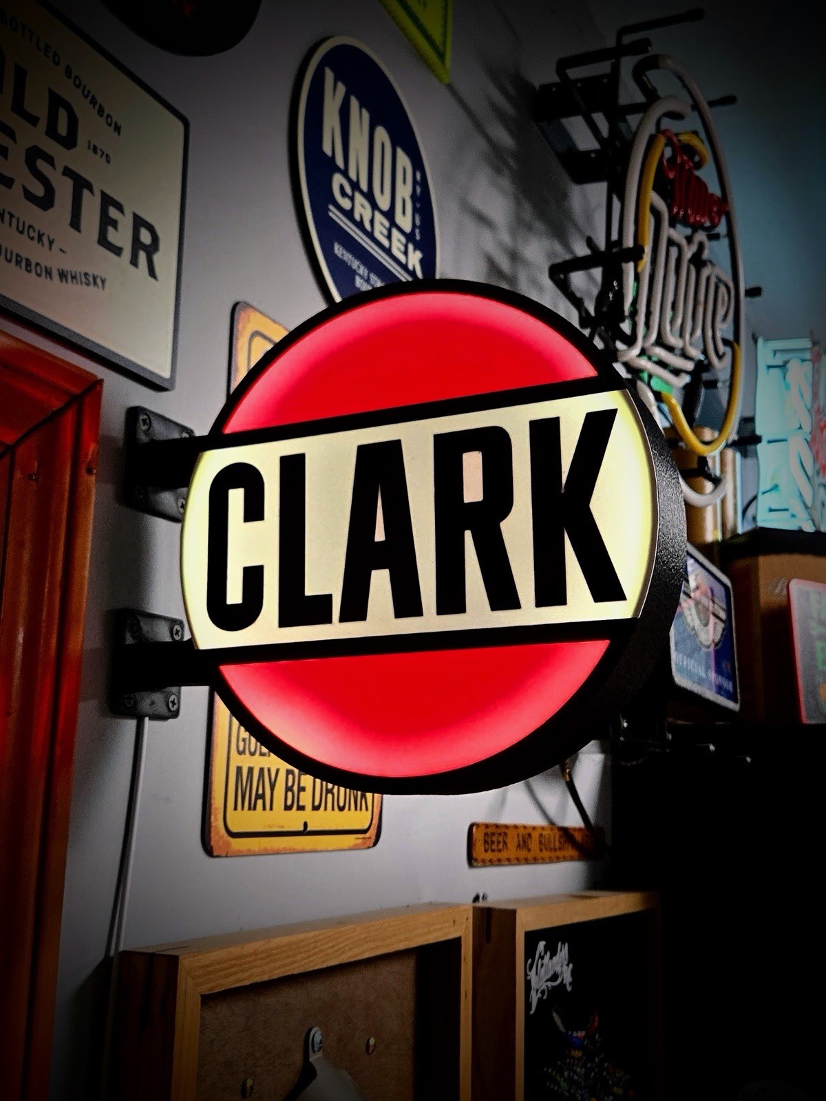 Clark Gasoline LED Light Box | USB Powered Garage Sign | RGB Option