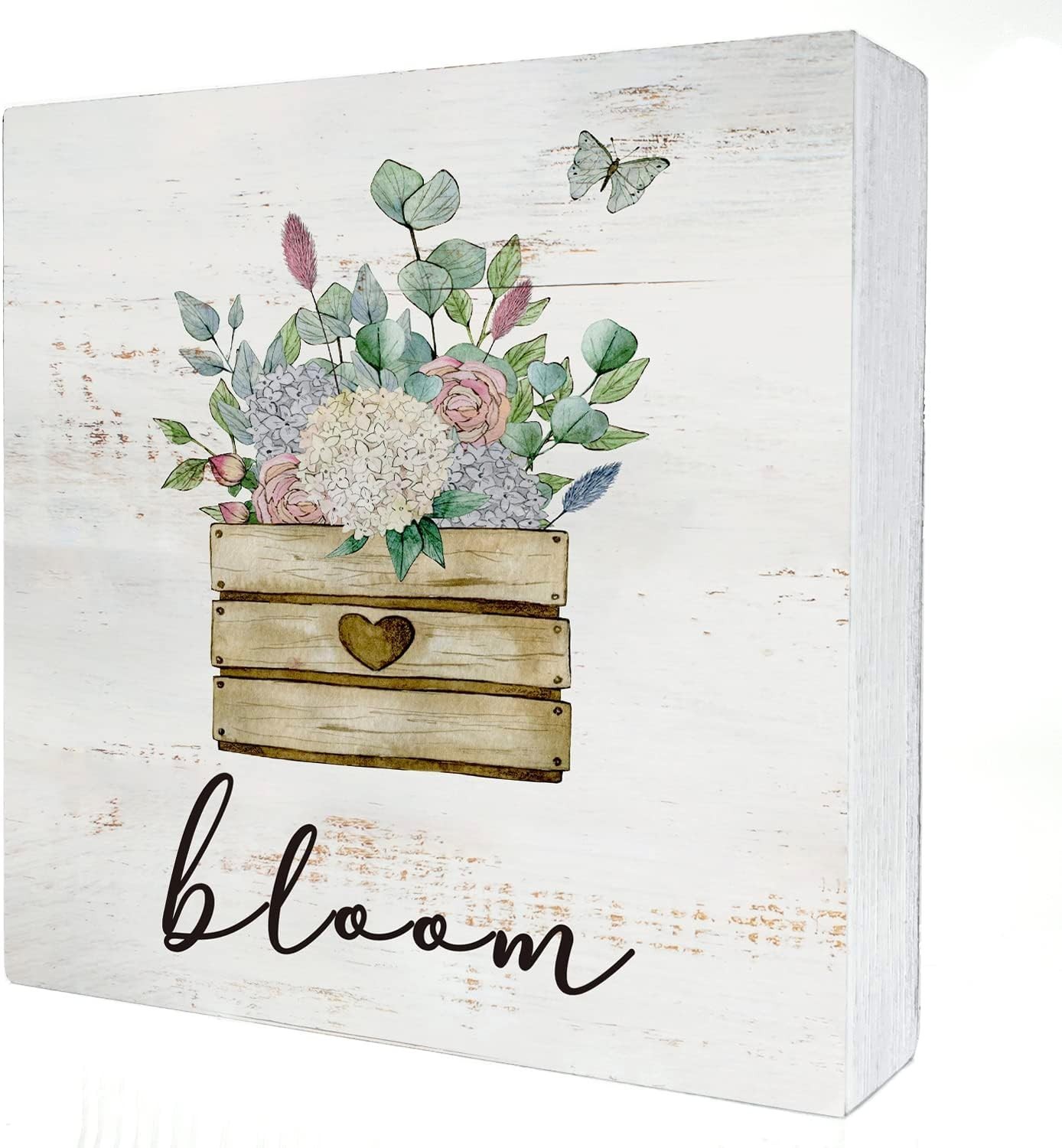 Charming 5×5 Bloom Wood Sign – Versatile Rustic Home Decor for Every Occasion