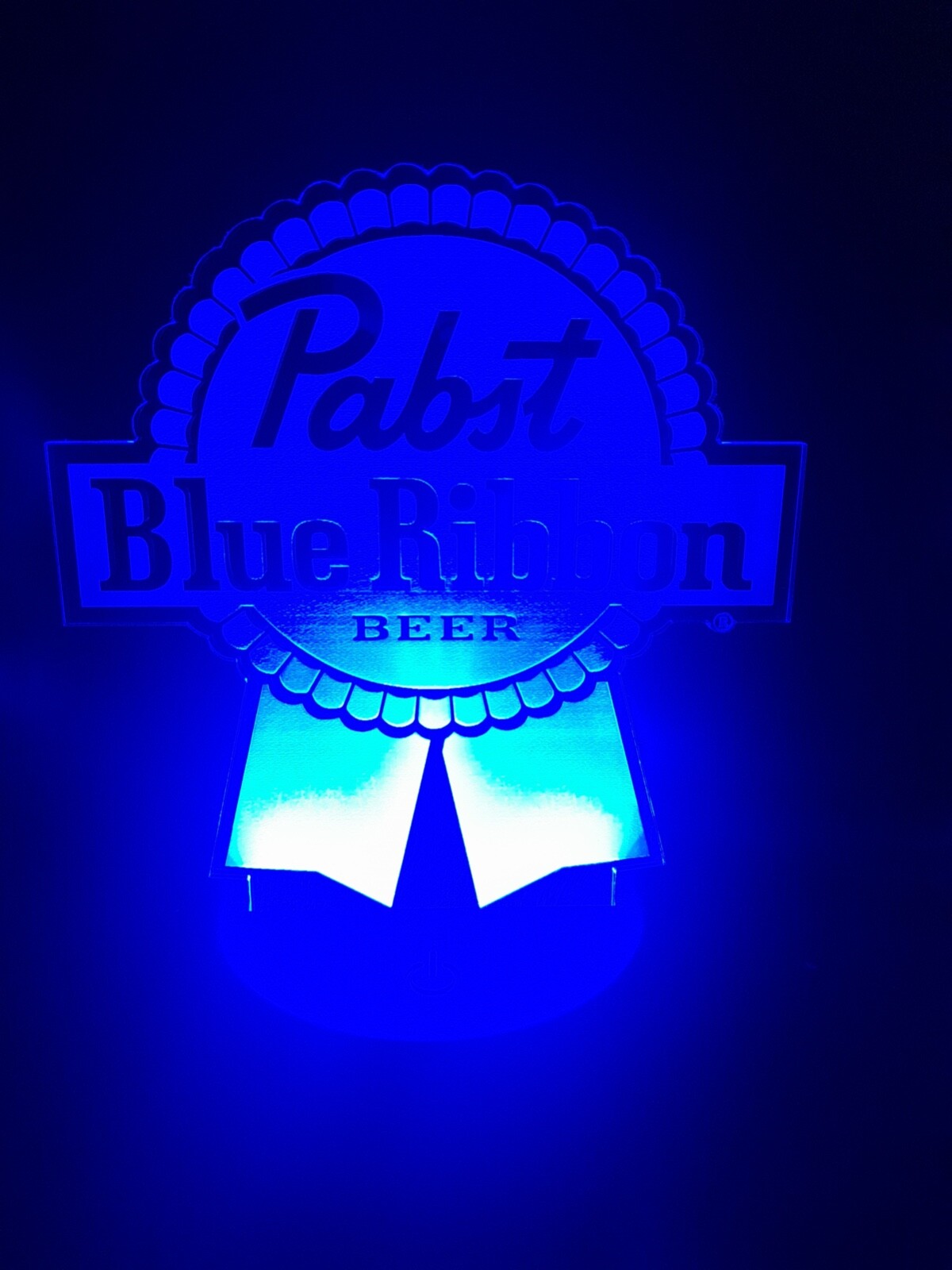Edge Lit Tabletop Sign, Multi-Colored LED, LaserEtch, Pabst Blue Ribbon Beer