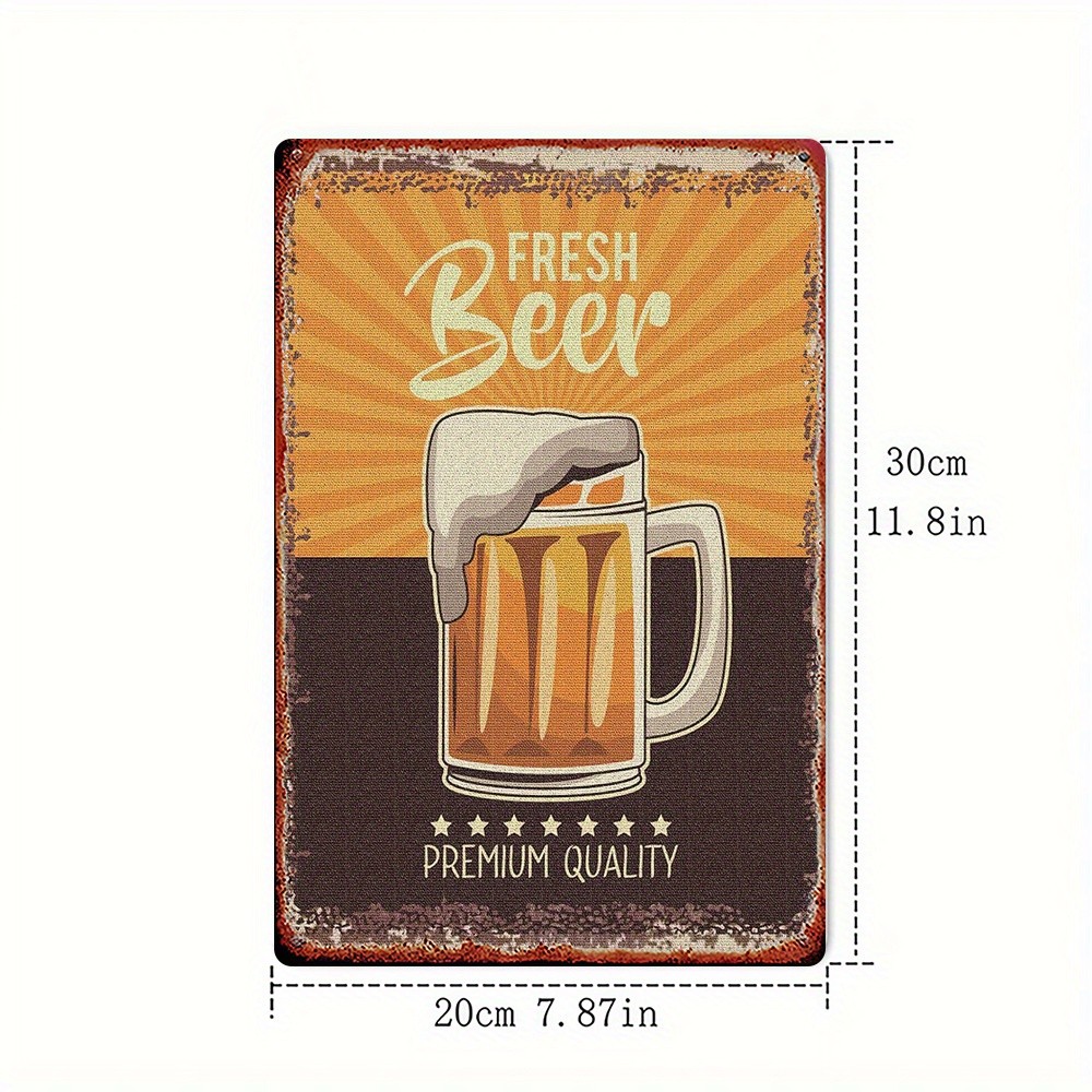 Metal Sign Fresh Beer Wall Decor 8×12 Inches 20x30cm