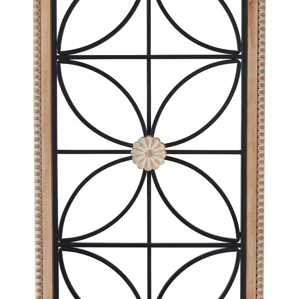 50 In. X 15 In. Black Metal Farmhouse Geometric Wall Decor