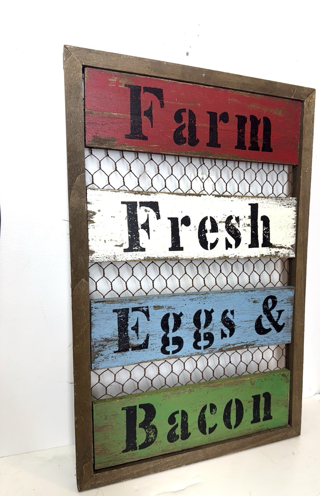 Farm Fresh Eggs & Bacon Wood & Metal Sign 18” Sunset Vista Home & Garden Decor
