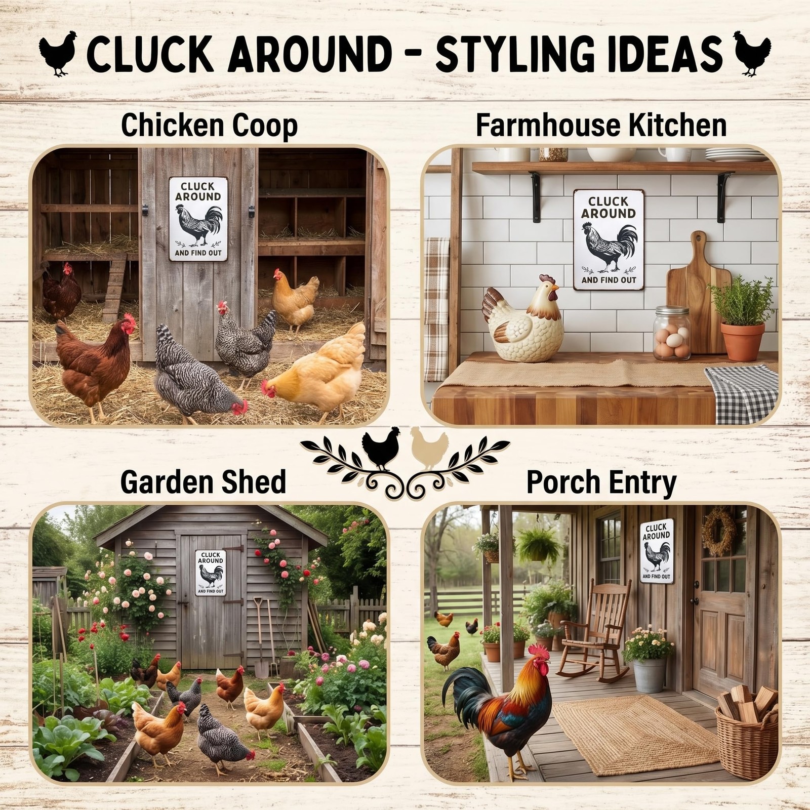 Funny Chicken Gifts Chicken Cluck Around and Find Out Tin Sign for Home Farm …