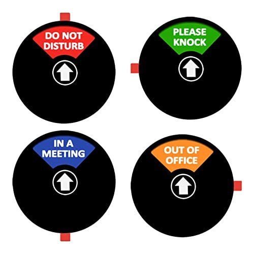 Privacy Sign,Do Not Disturb/Please Knock/Out of Office/in 5 inches-Round Black