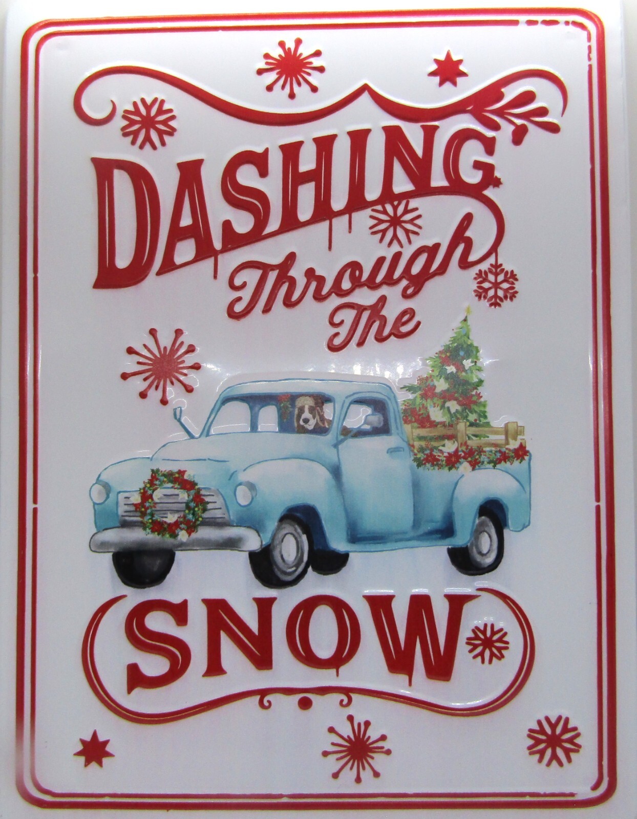 NEW Pioneer Woman “Dashing Through the Snow” Hanging Metal Sign.
