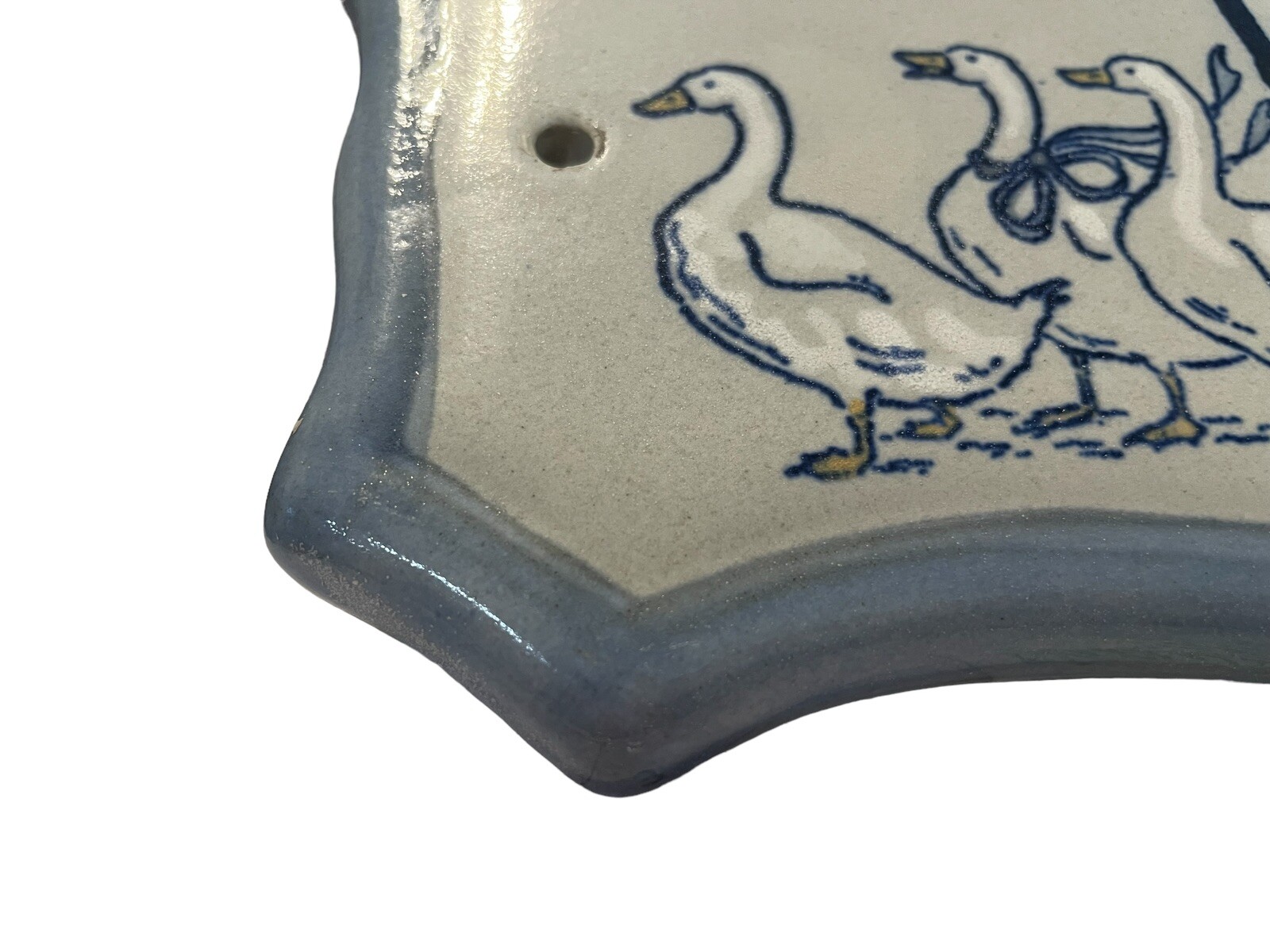 LOUISVILLE Stoneware Pottery Welcome Duck Door Plaque Sign Rectangular 11.5×4.5