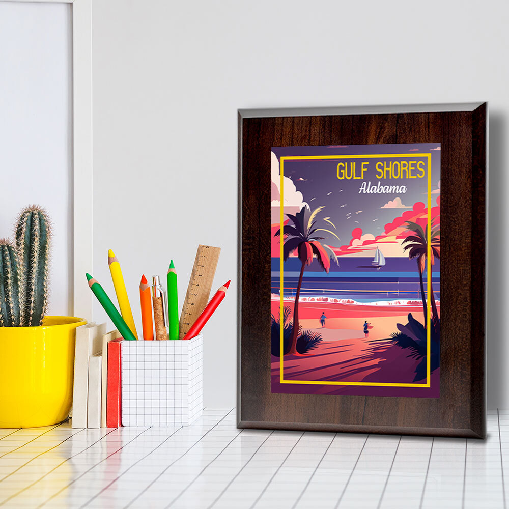 Gulf Shores Alabama Decorative Wall Plaque With Easel Acrylic Stand
