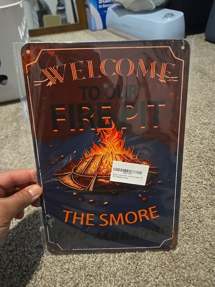 Funny Vintage Metal Sign Welcome To Our Fire Pit The Smore The Merrier Tin Signs