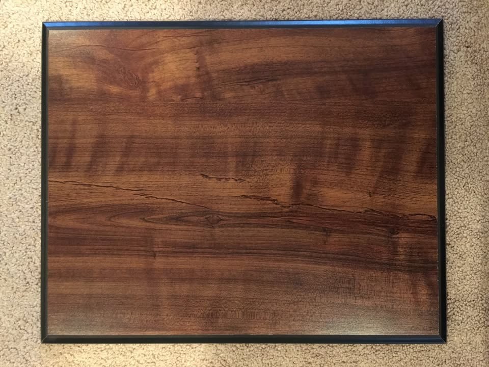 12″ X 15″ Walnut Finish Plaques with Black Cove Edge (Case of 12).