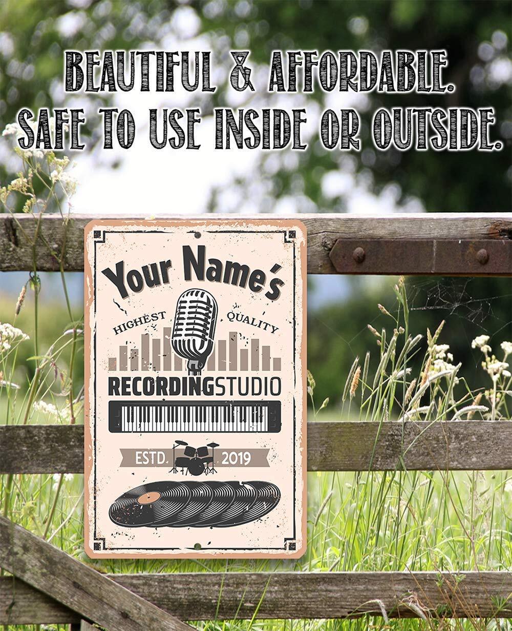 Personalized Recording Studio – Classic Music Studio Decor, Podcast Sign and Mus