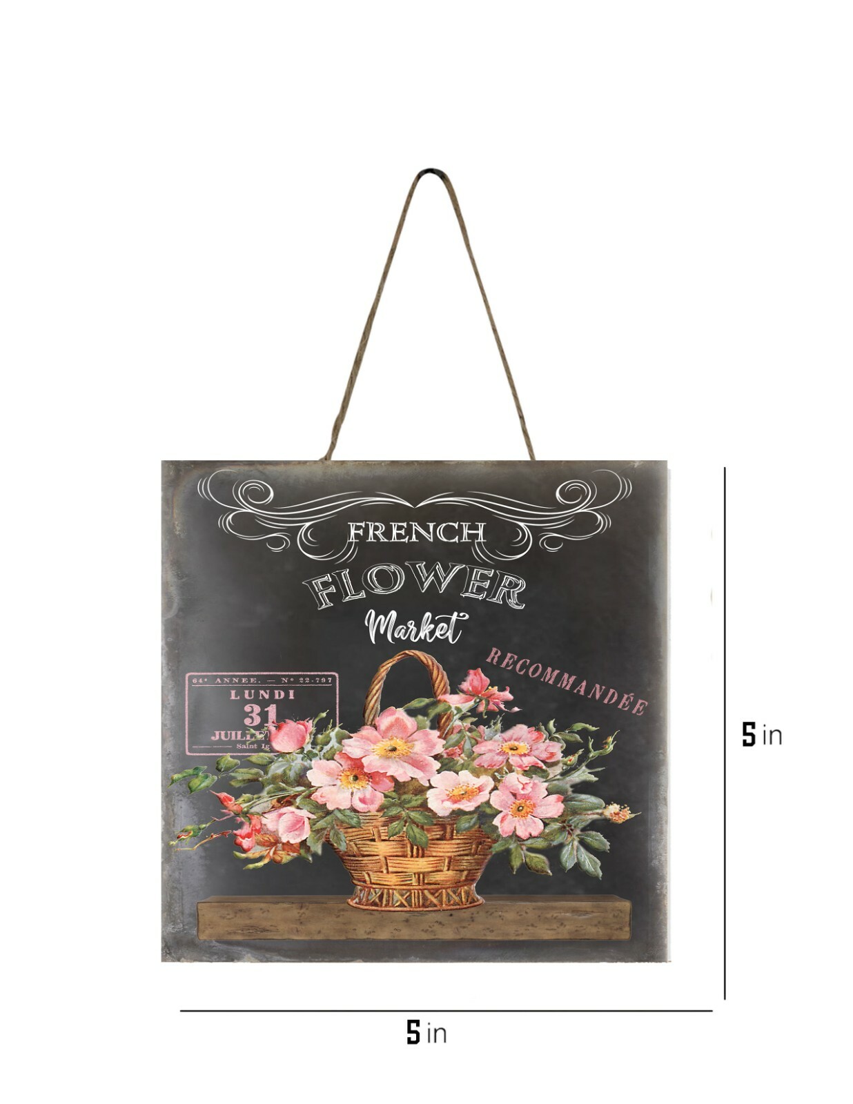 French Flower Market Handmade Wood Mini Small Sign