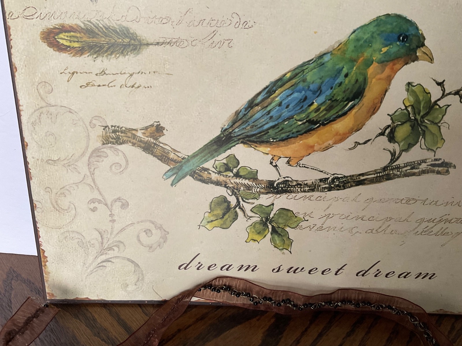 Pr Cottage Style Hanging Metal Wall Art w/ Birds 13 3/4″ L x 10 5/8″ T